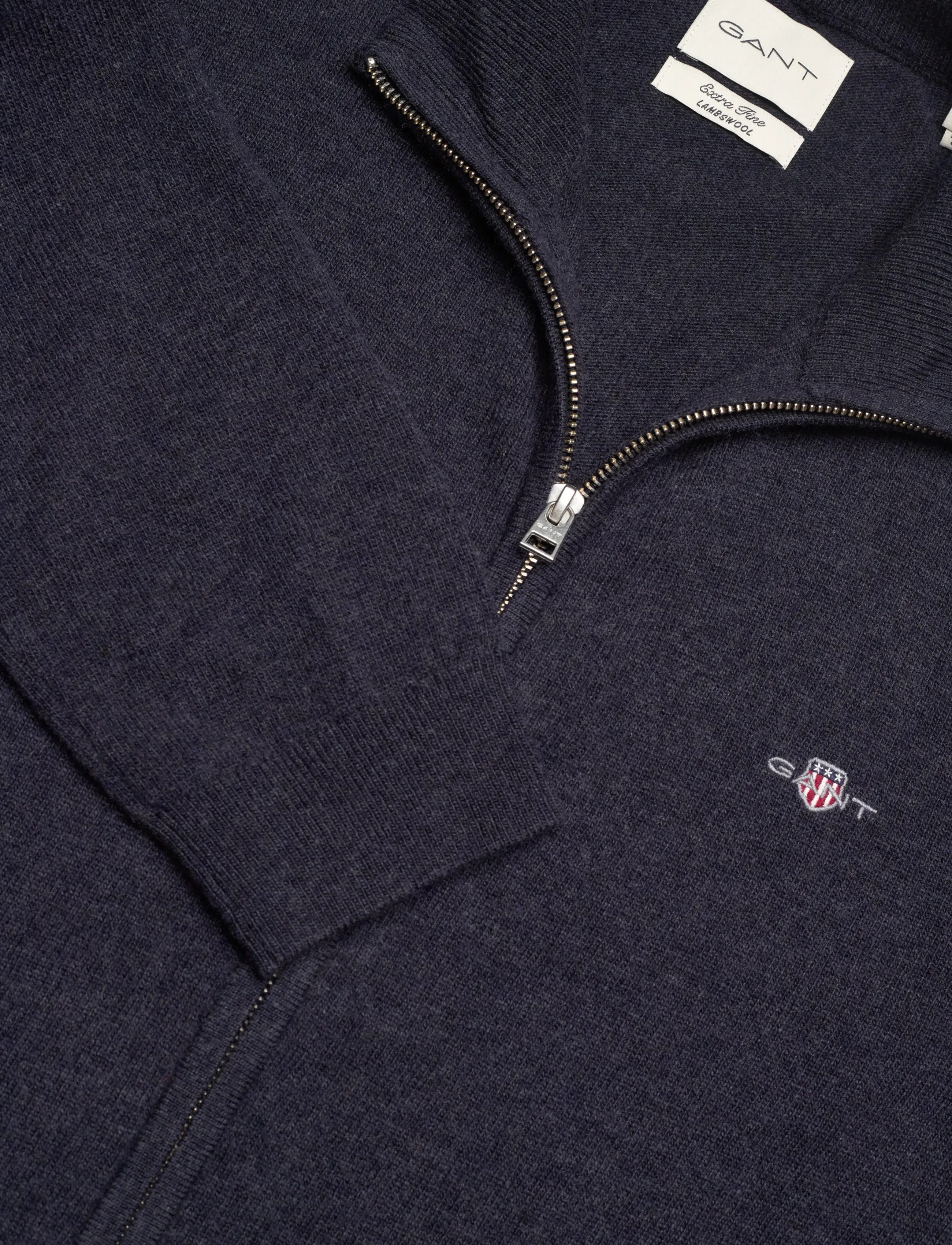 Gant - EXTRAFINE LAMBSWOOL ZIP CARDIGAN - pullover mit durchgehendem reißverschluss - dark navy melange - 2
