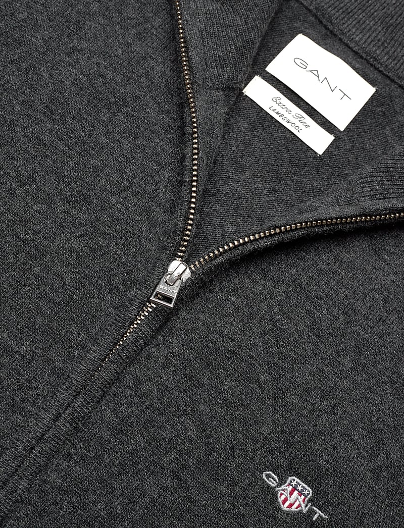 GANT - EXTRAFINE LAMBSWOOL ZIP CARDIGAN - full zip tröjor - dk charcoal melange - 2