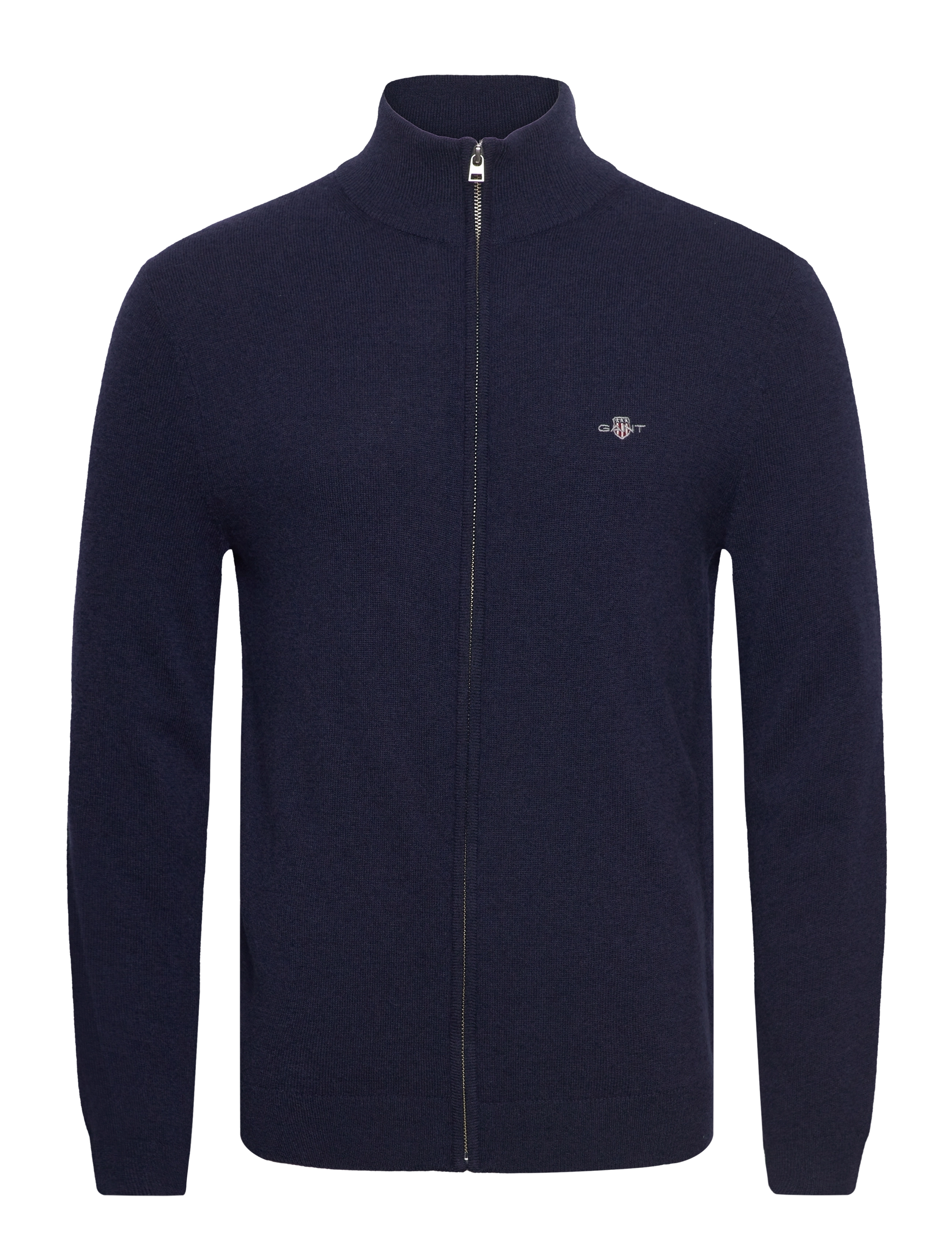 Gant - EXTRAFINE LAMBSWOOL ZIP CARDIGAN - pullover mit durchgehendem reißverschluss - marine - 1