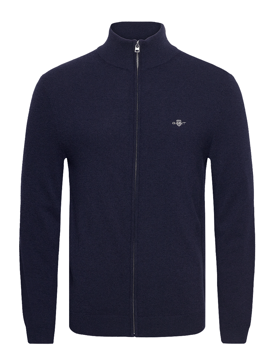 Gant - EXTRAFINE LAMBSWOOL ZIP CARDIGAN - lukuga džemprid - marine - 1