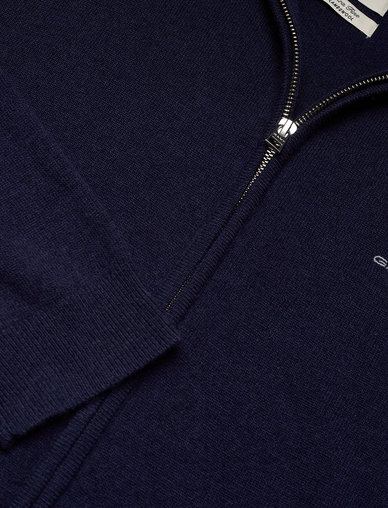 GANT - EXTRAFINE LAMBSWOOL ZIP CARDIGAN - pullover mit durchgehendem reißverschluss - marine - 3