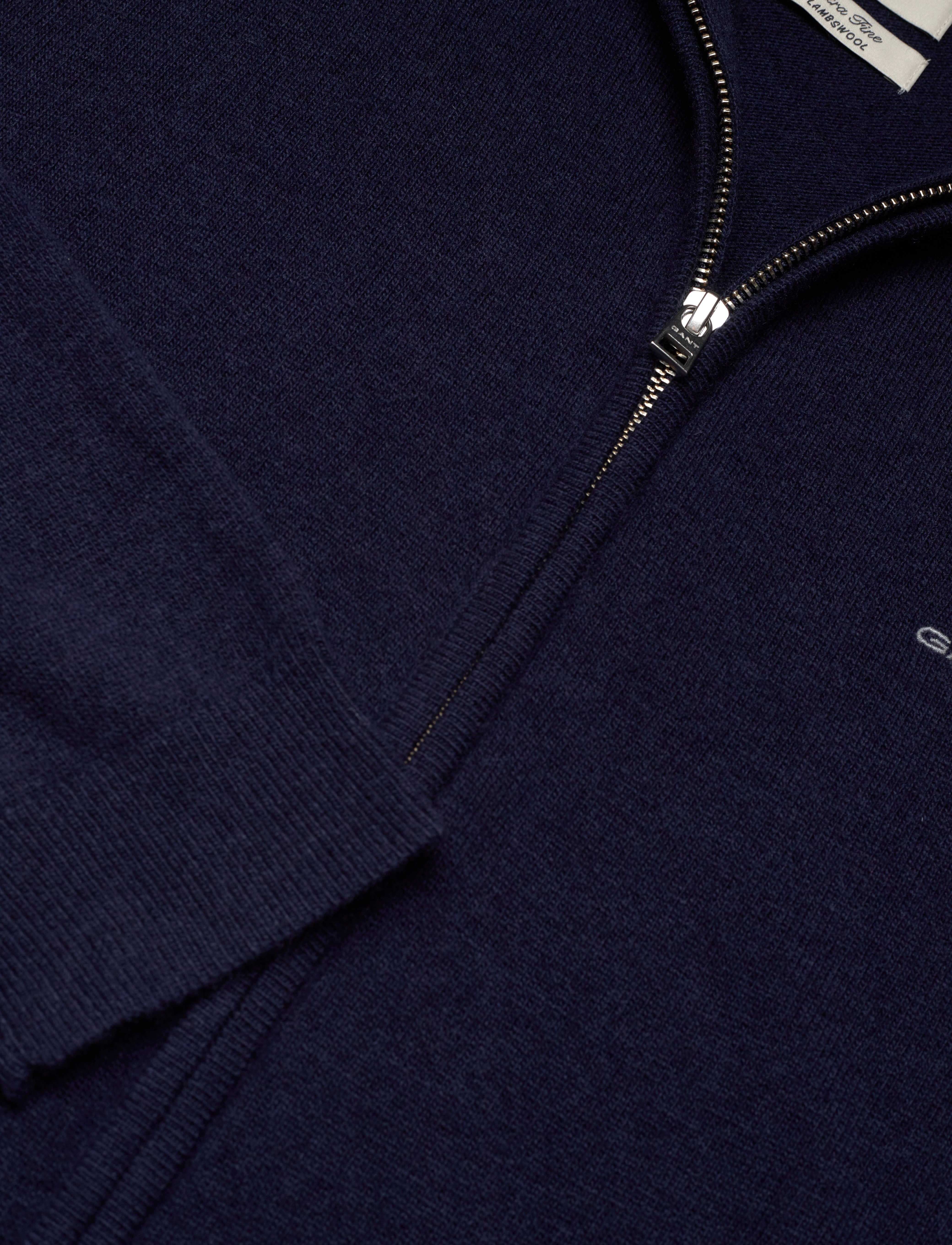 Gant - EXTRAFINE LAMBSWOOL ZIP CARDIGAN - pullover mit durchgehendem reißverschluss - marine - 3