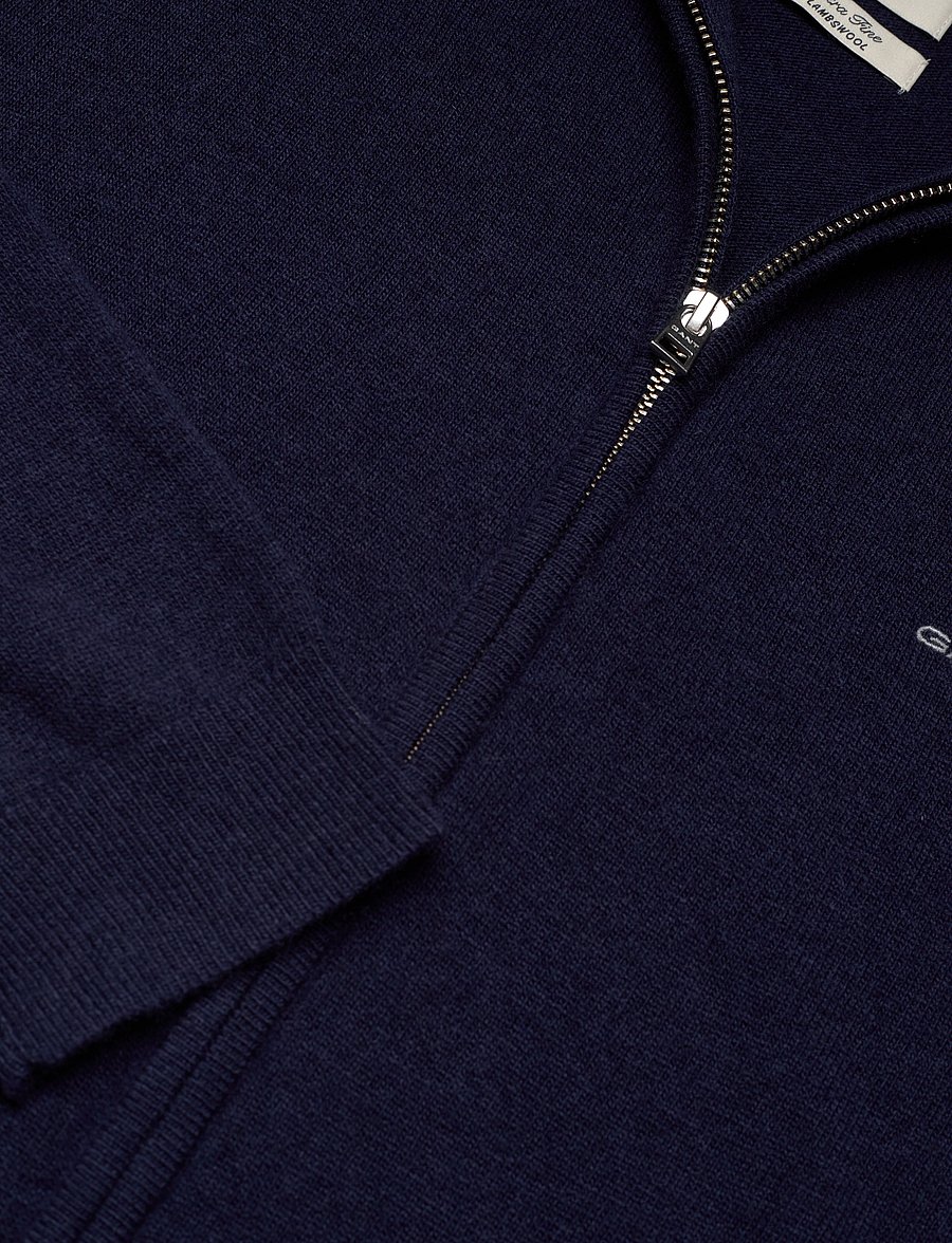 Gant - EXTRAFINE LAMBSWOOL ZIP CARDIGAN - lukuga džemprid - marine - 3