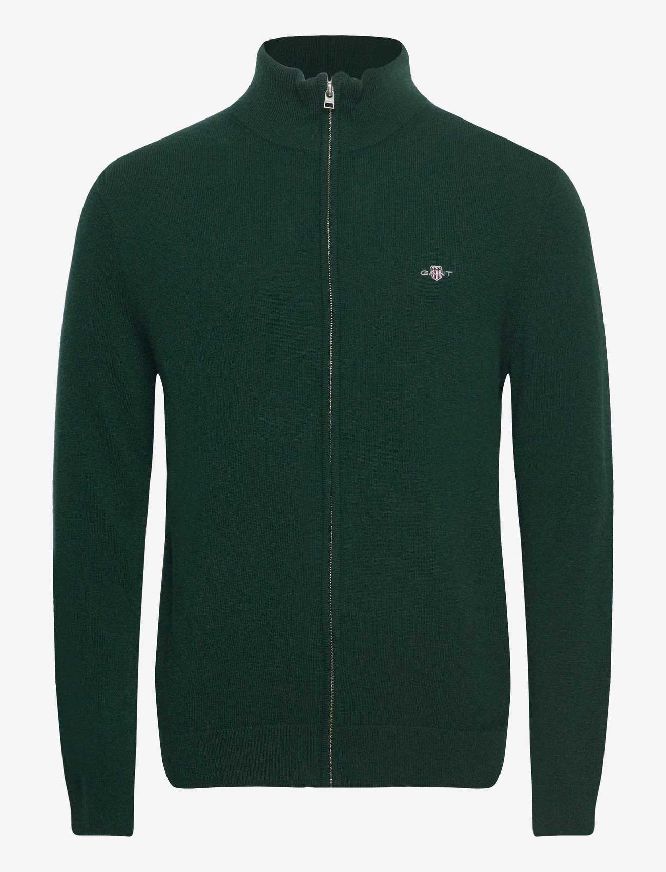 GANT - EXTRAFINE LAMBSWOOL ZIP CARDIGAN - pullover mit durchgehendem reißverschluss - tartan green - 0