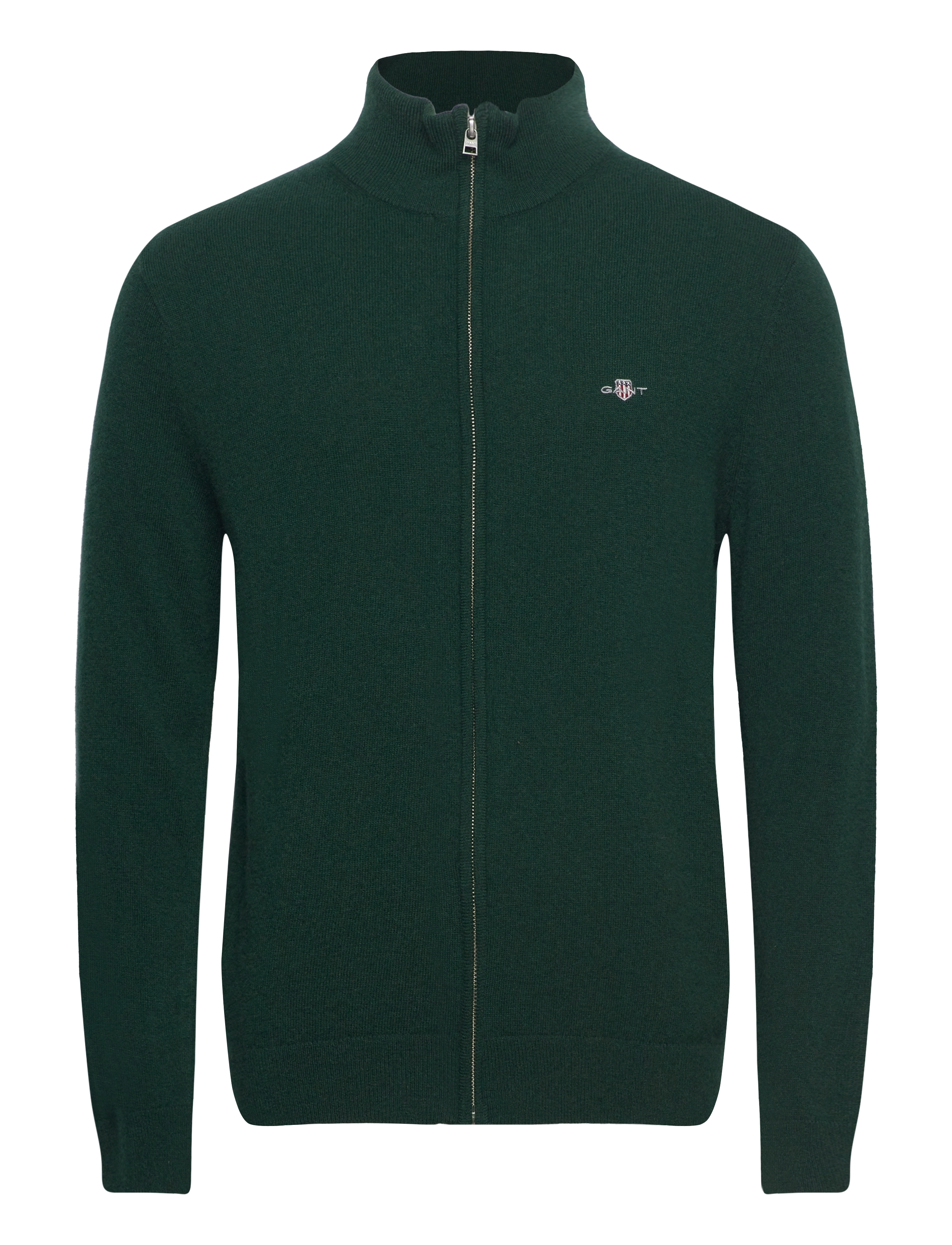 Gant EXTRAFINE LAMBSWOOL ZIP CARDIGAN - Cardigans - TARTAN GREEN / green