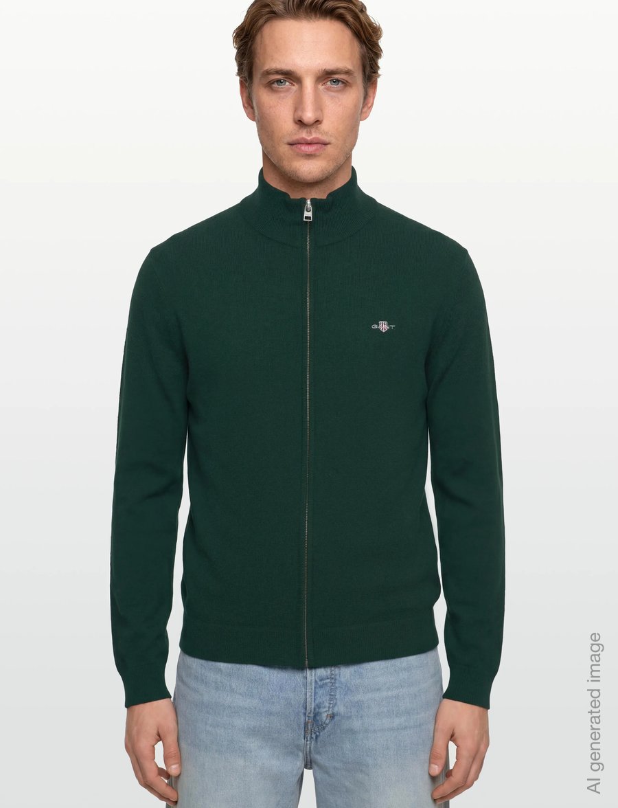 Gant - EXTRAFINE LAMBSWOOL ZIP CARDIGAN - lukuga džemprid - tartan green - 3