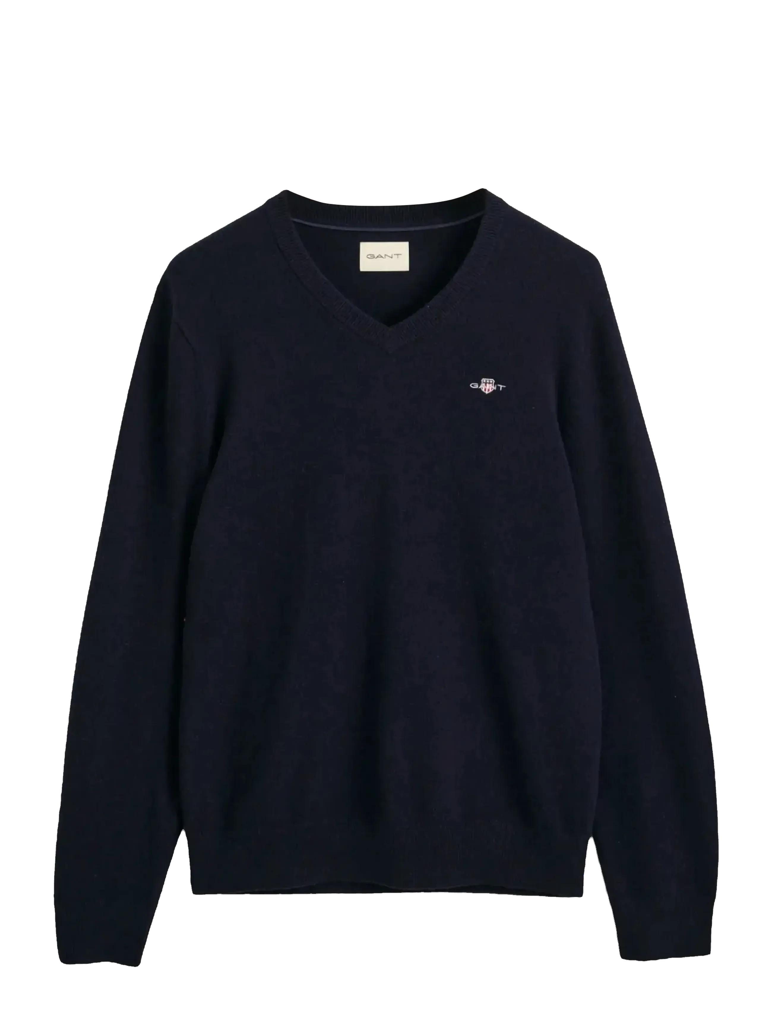 GANT EXTRAFINE LAMBSWOOL V-NECK A/S - Kläder - EVENING BLUE / navy