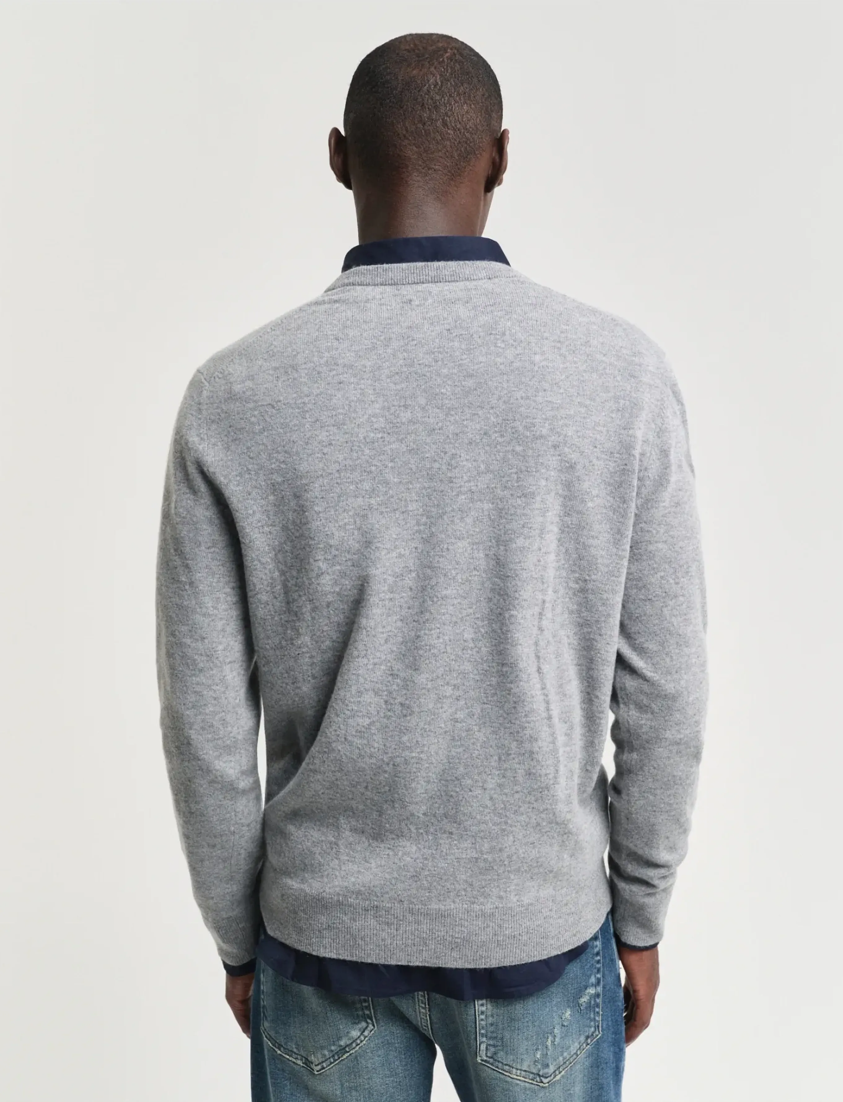 Gant - EXTRAFINE LAMBSWOOL V-NECK A/S - v-ausschnitt - grey melange - 2
