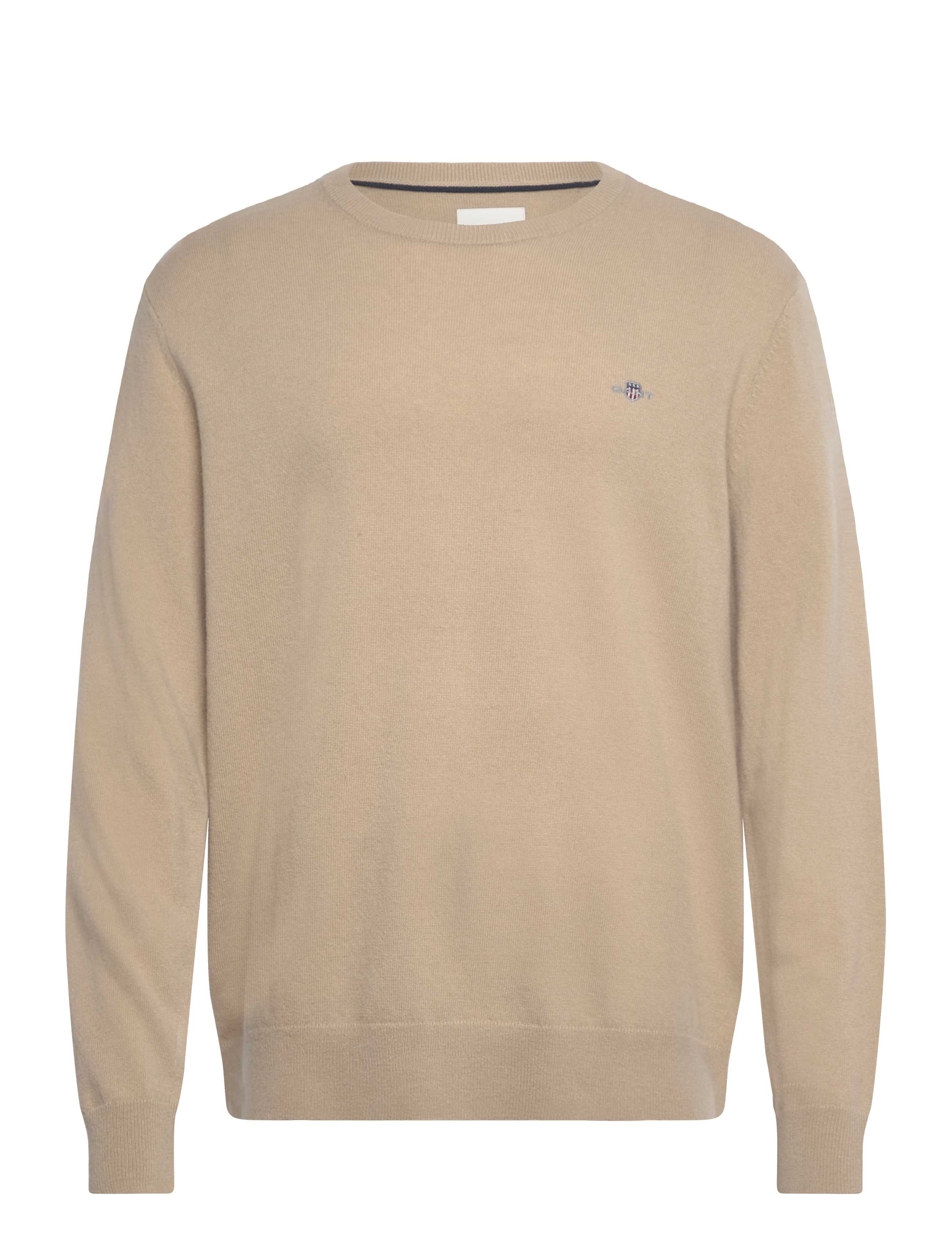 GANT Extrafine Lammwolle C-Neck A/S Beige - XXL - Herren