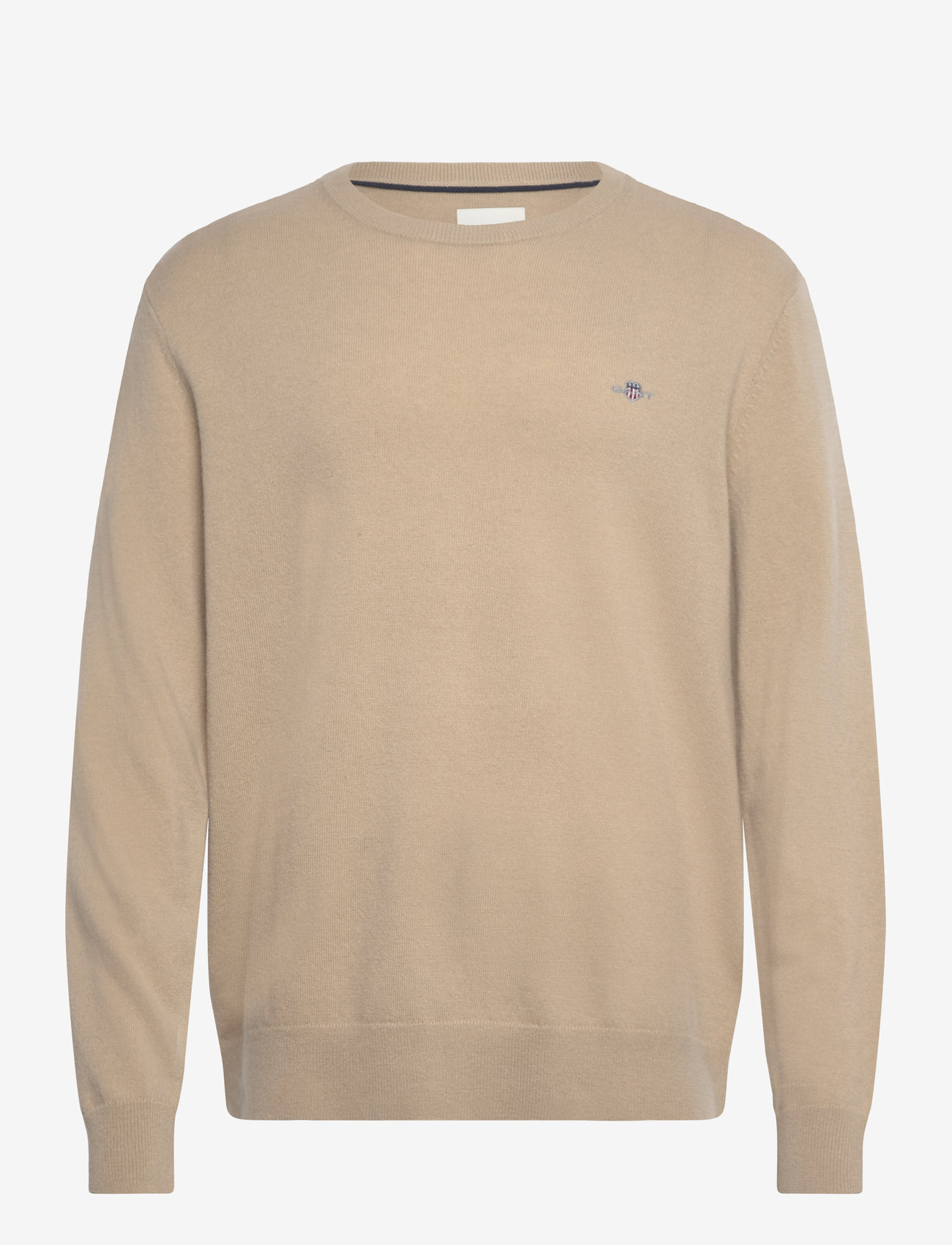 GANT - EXTRAFINE LAMBSWOOL C-NECK A/S - Ümmarguse kaelusega kudumid - concrete beige - 1