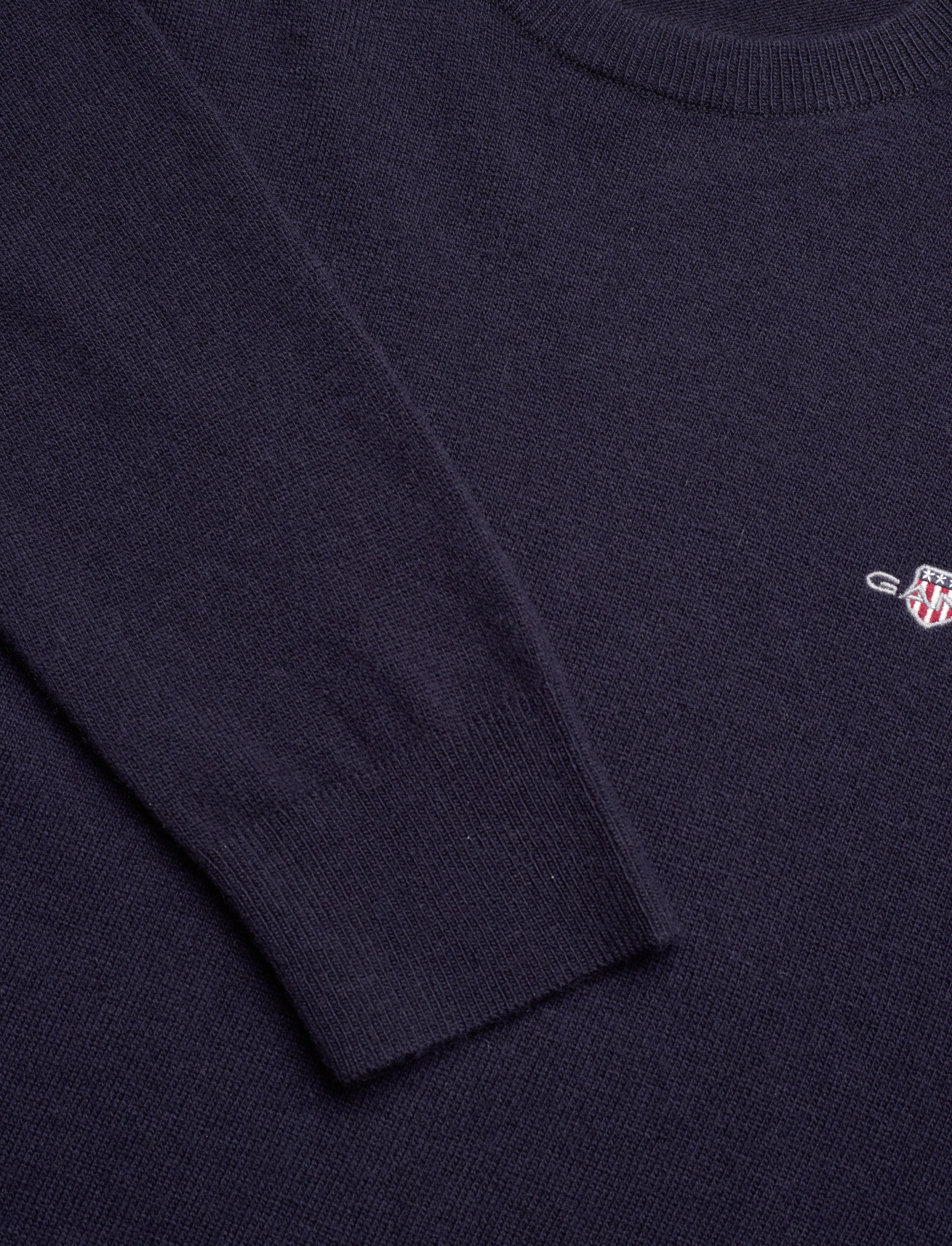 Gant - EXTRAFINE LAMBSWOOL C-NECK A/S - strik med rund hals - evening blue - 4