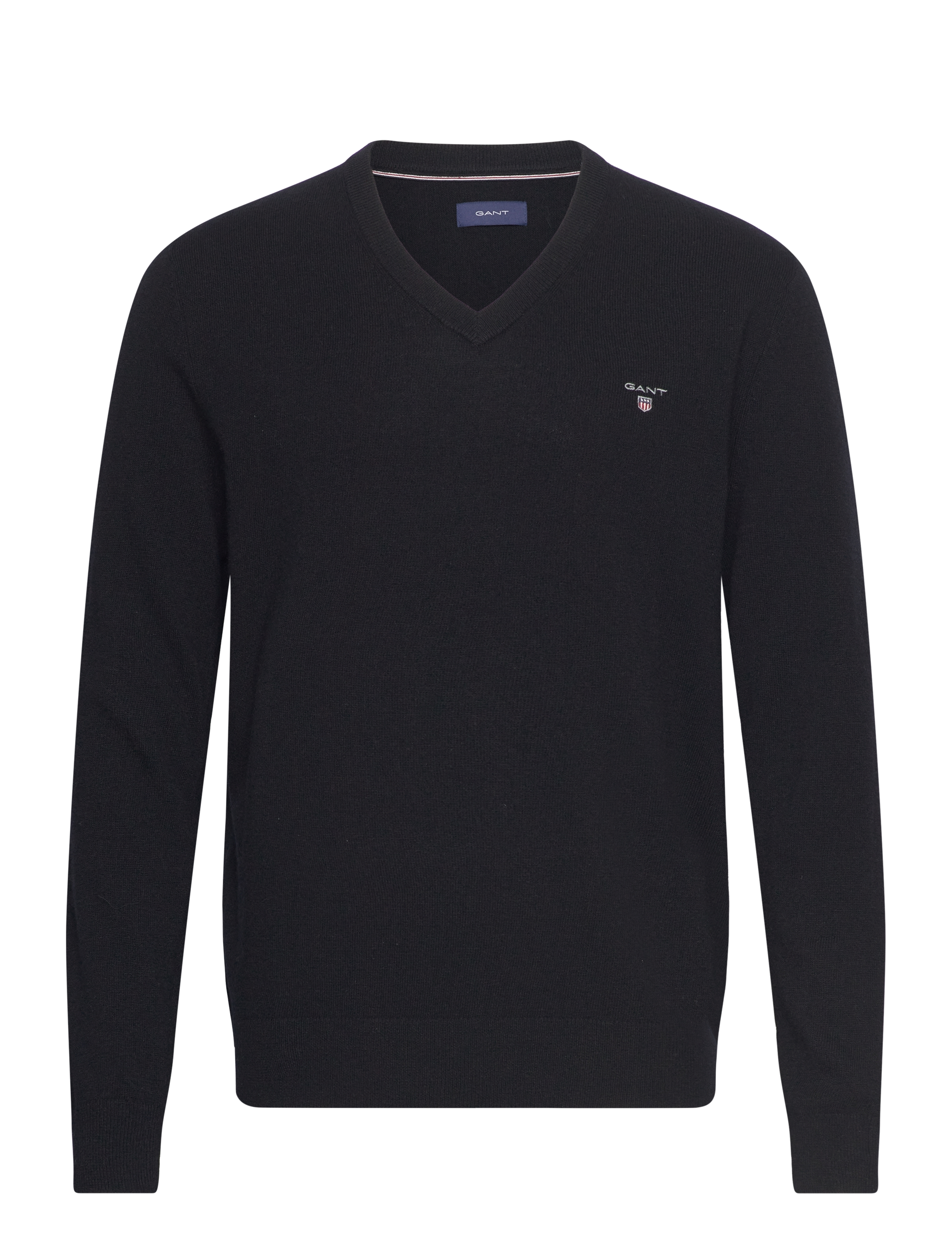 Gant EXTRAFINE LAMBSWOOL V-NECK O/S - Stickade basplagg - BLACK / black