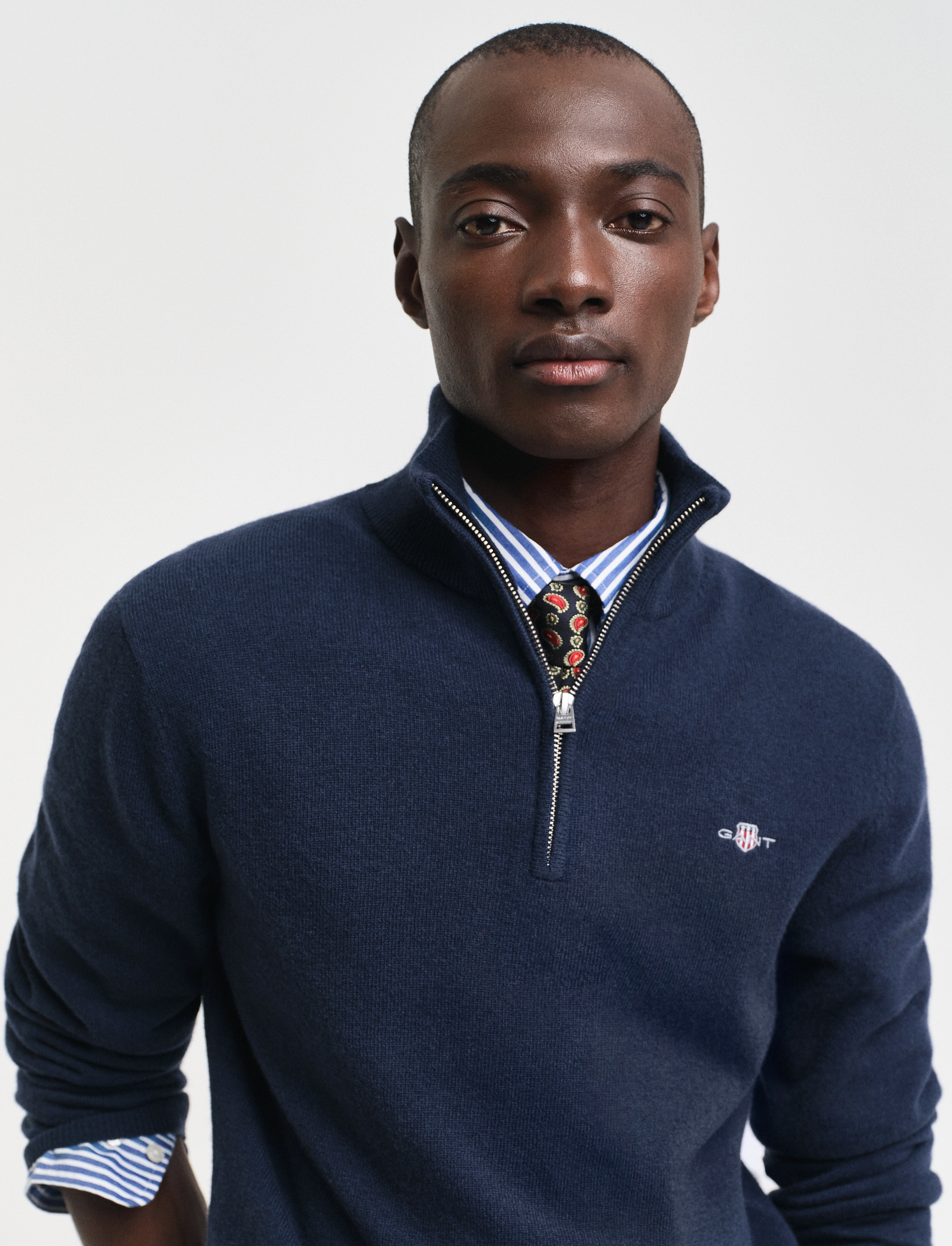 GANT - EXTRAFINE LAMBSWOOL HALF ZIP - marine - 4