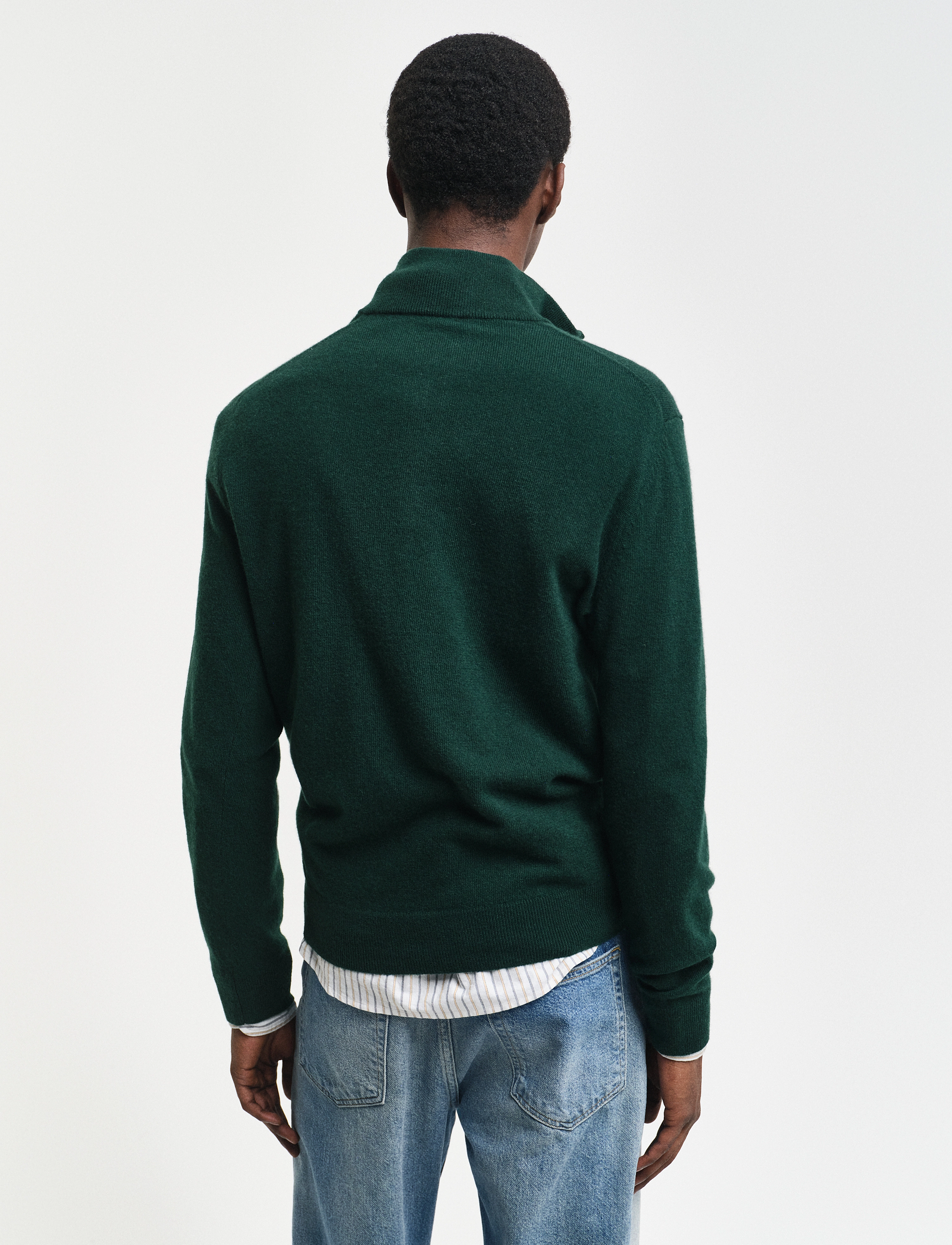 GANT - EXTRAFINE LAMBSWOOL HALF ZIP - tartan green - 3