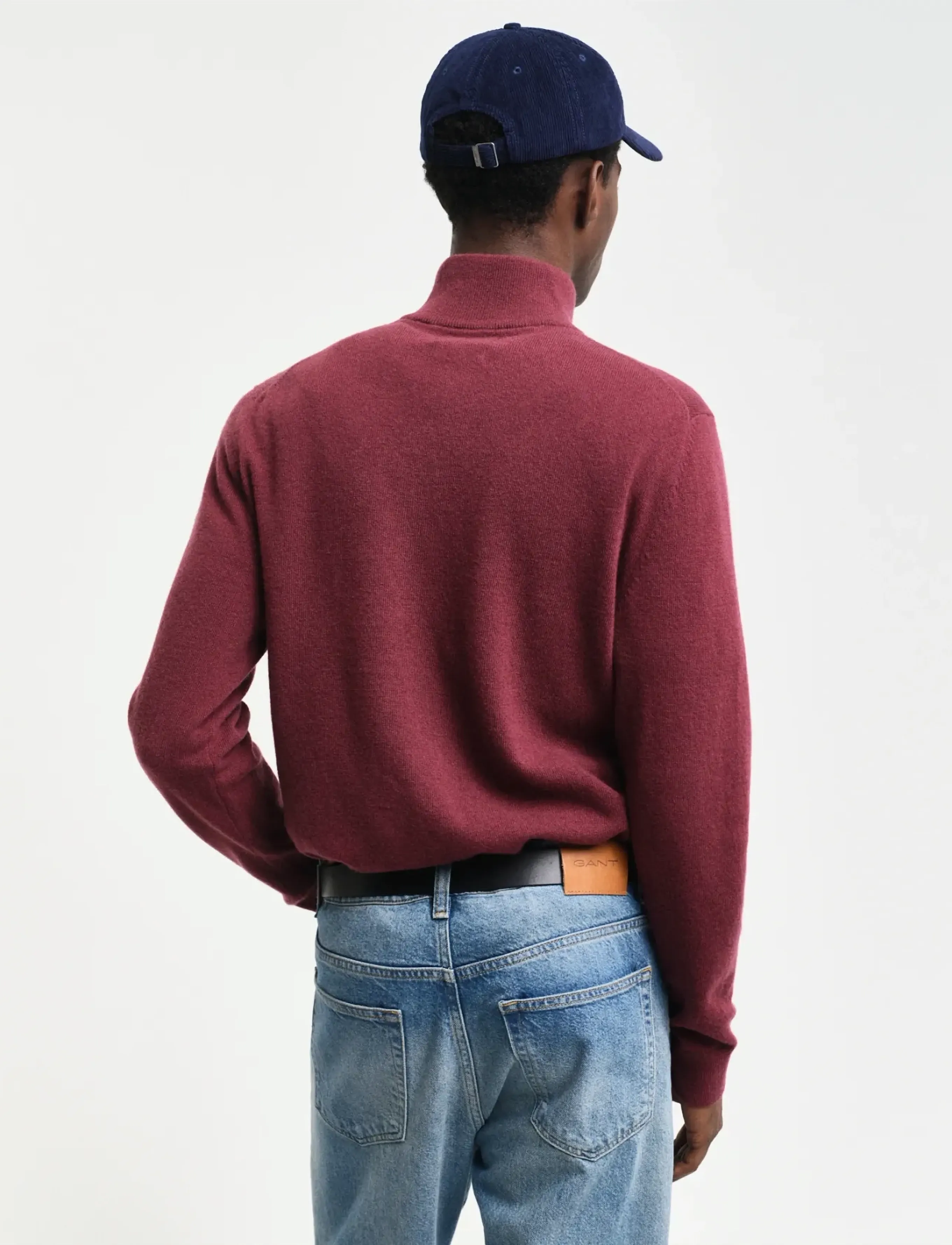 GANT - EXTRAFINE LAMBSWOOL HALF ZIP - wine red - 3