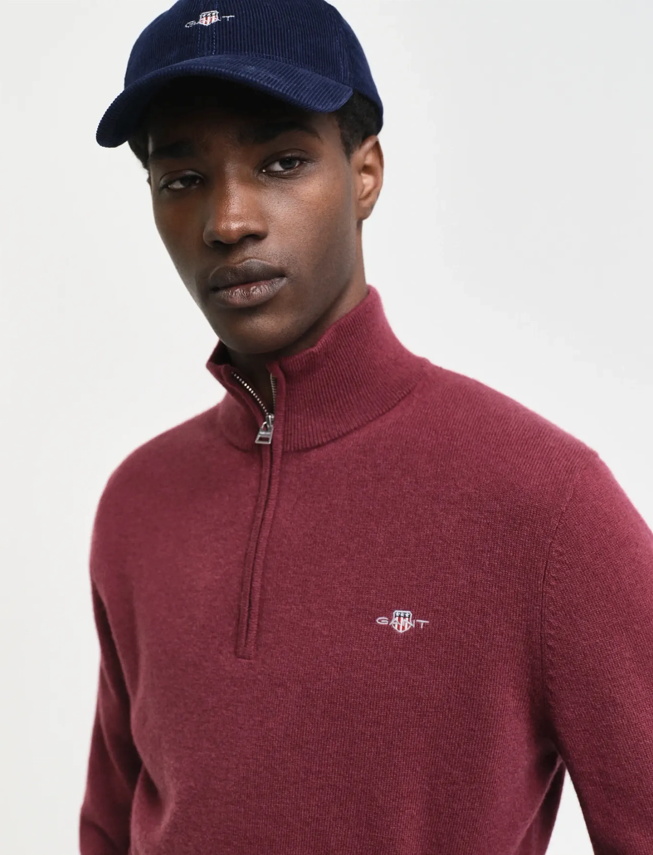GANT - EXTRAFINE LAMBSWOOL HALF ZIP - wine red - 4