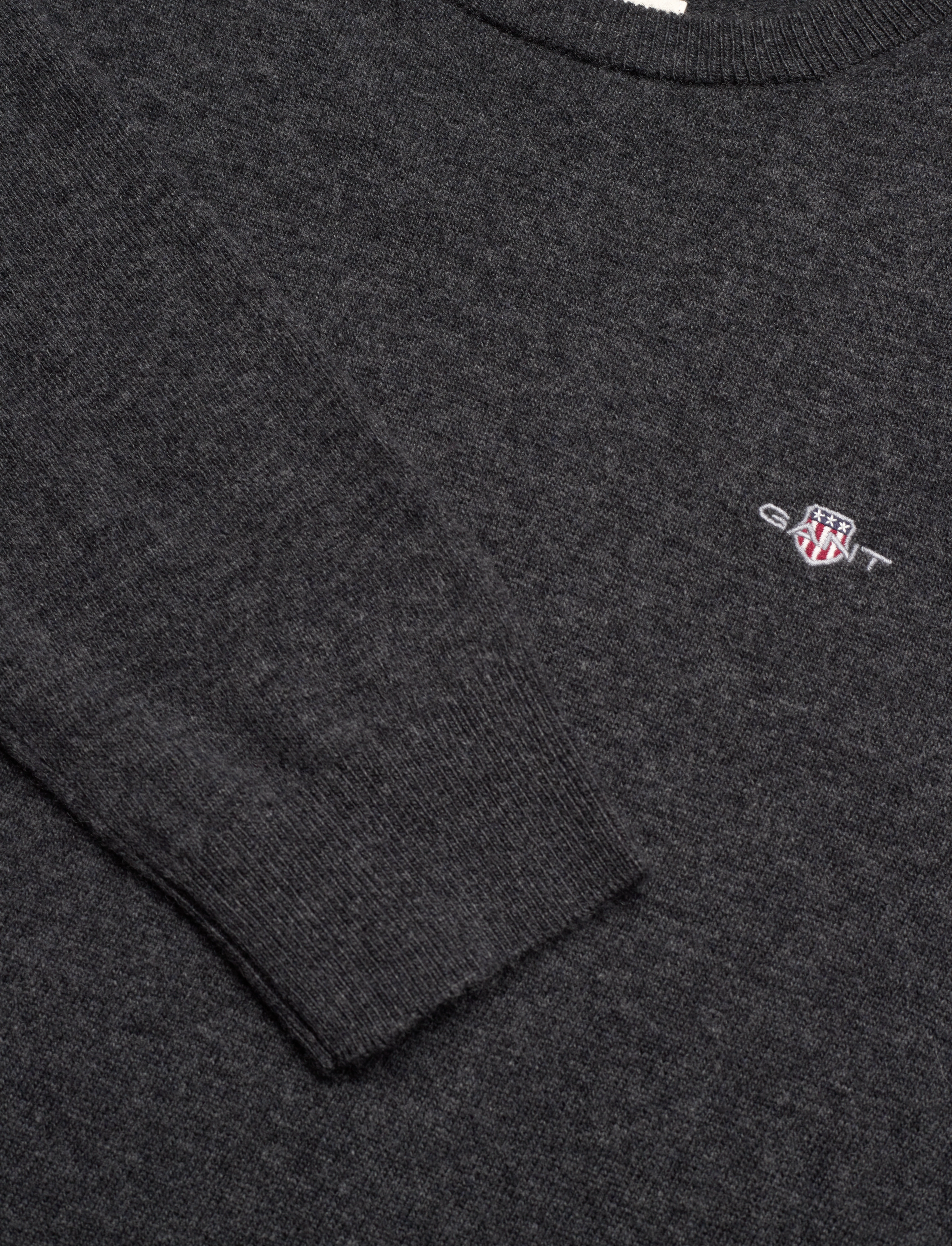 GANT - EXTRAFINE LAMBSWOOL C-NECK - dk charcoal melange - 2