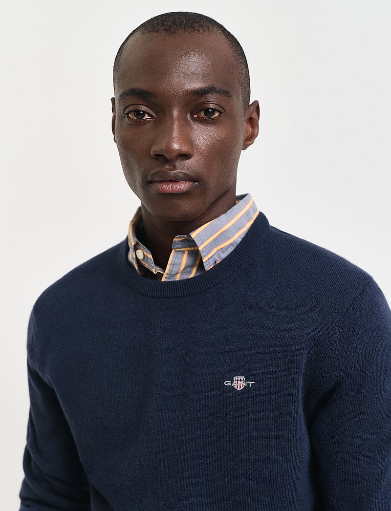 GANT - EXTRAFINE LAMBSWOOL C-NECK - rundhals - marine - 4