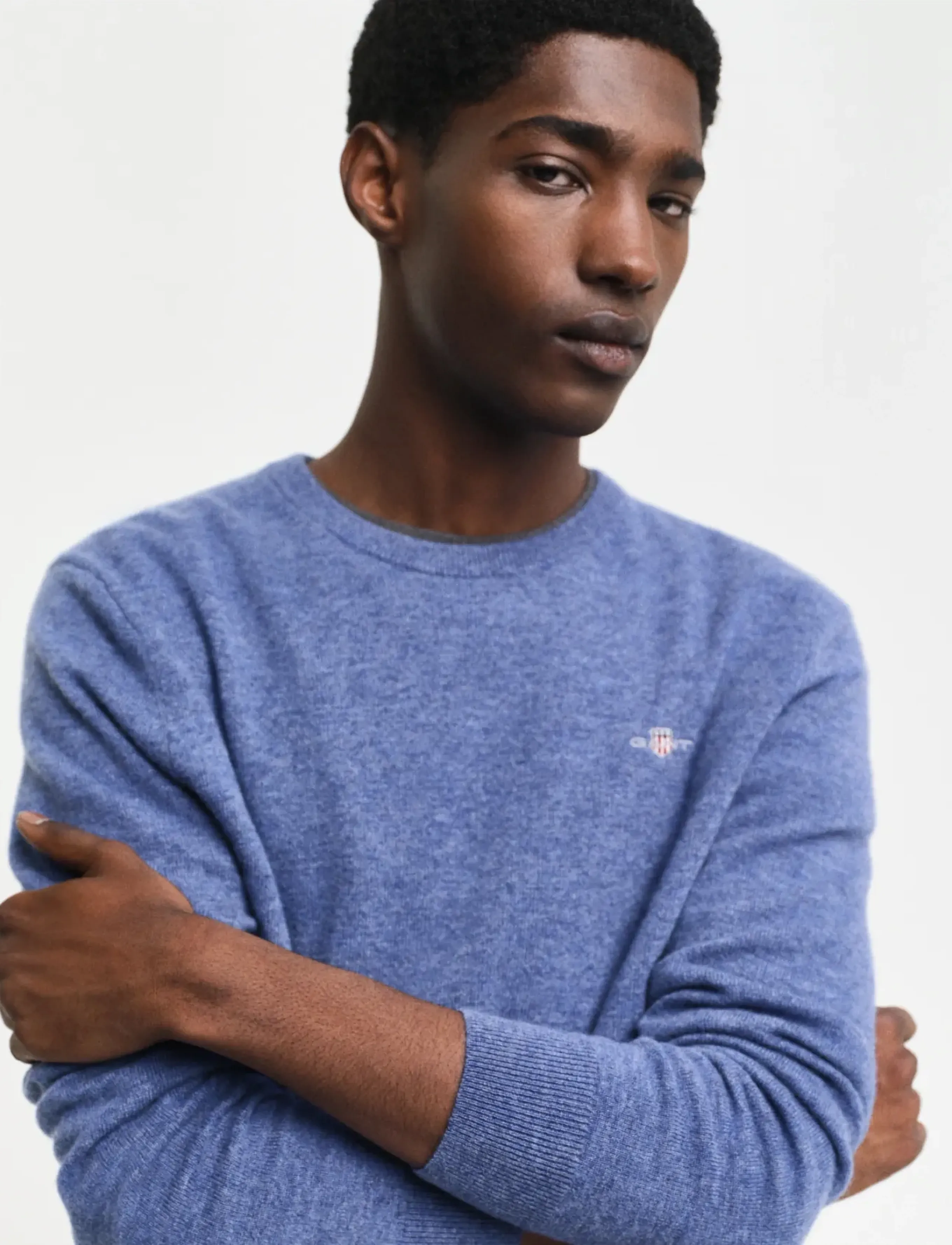 GANT - EXTRAFINE LAMBSWOOL C-NECK - stone blue melange - 4