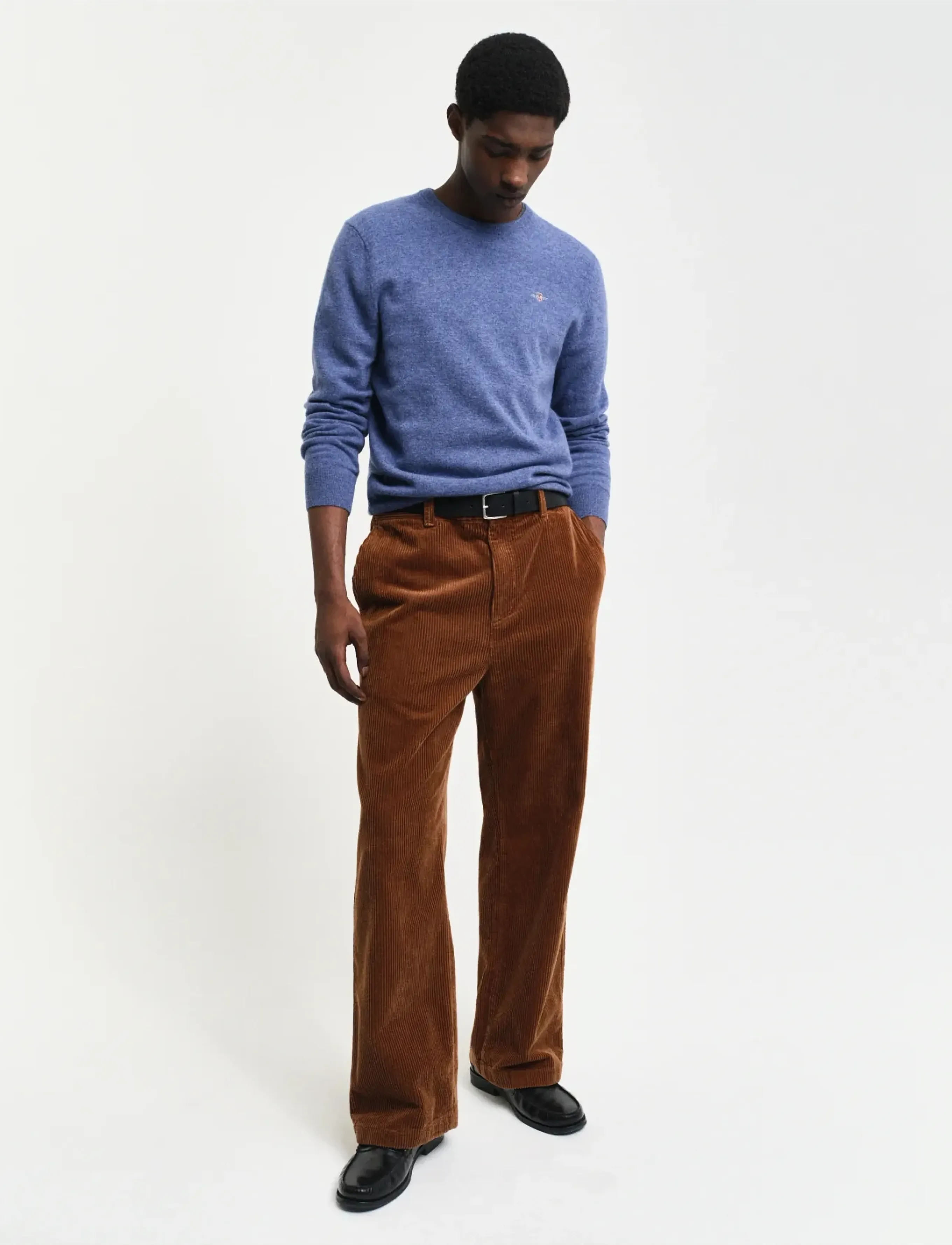 GANT - EXTRAFINE LAMBSWOOL C-NECK - stone blue melange - 5