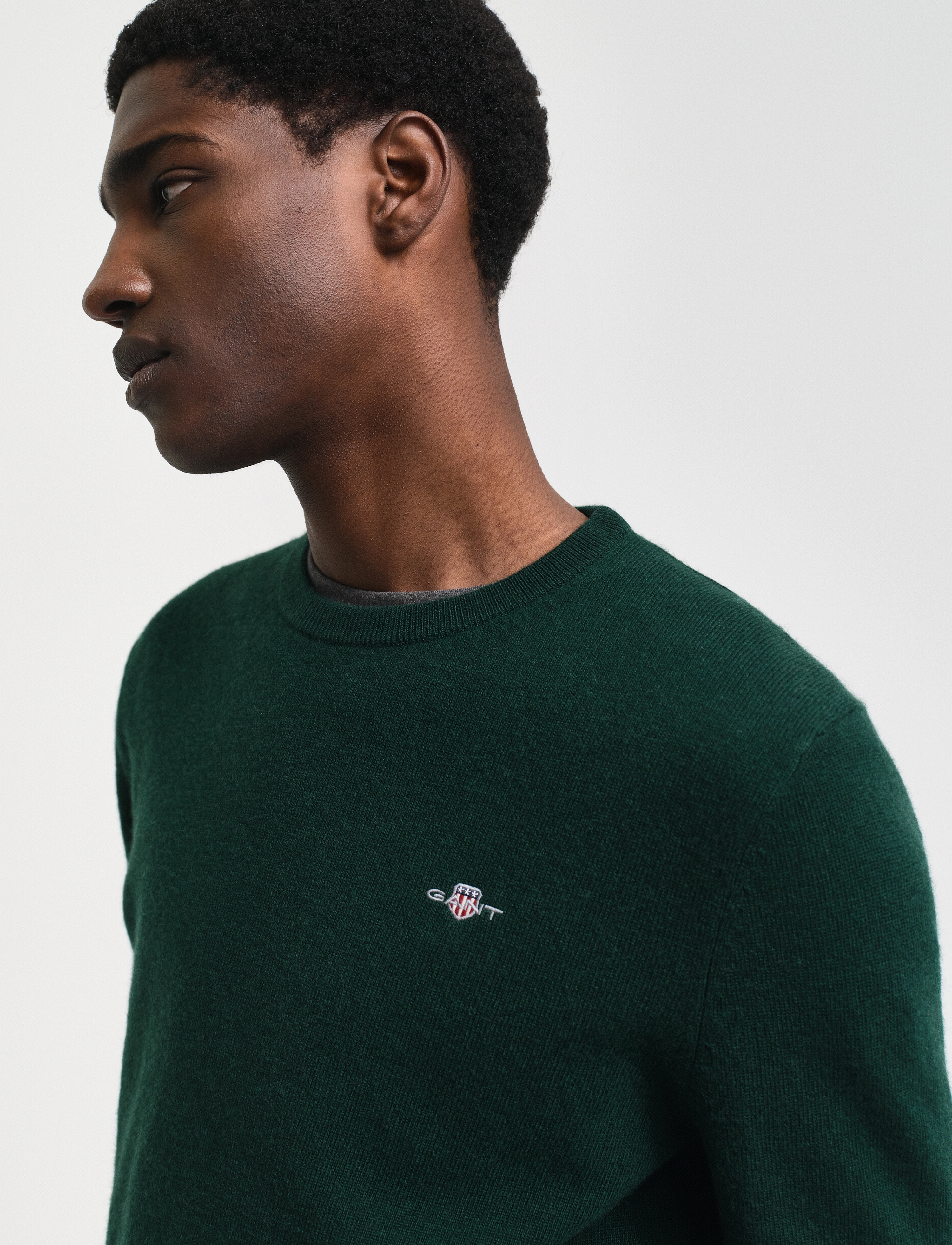 GANT - EXTRAFINE LAMBSWOOL C-NECK - tartan green - 4