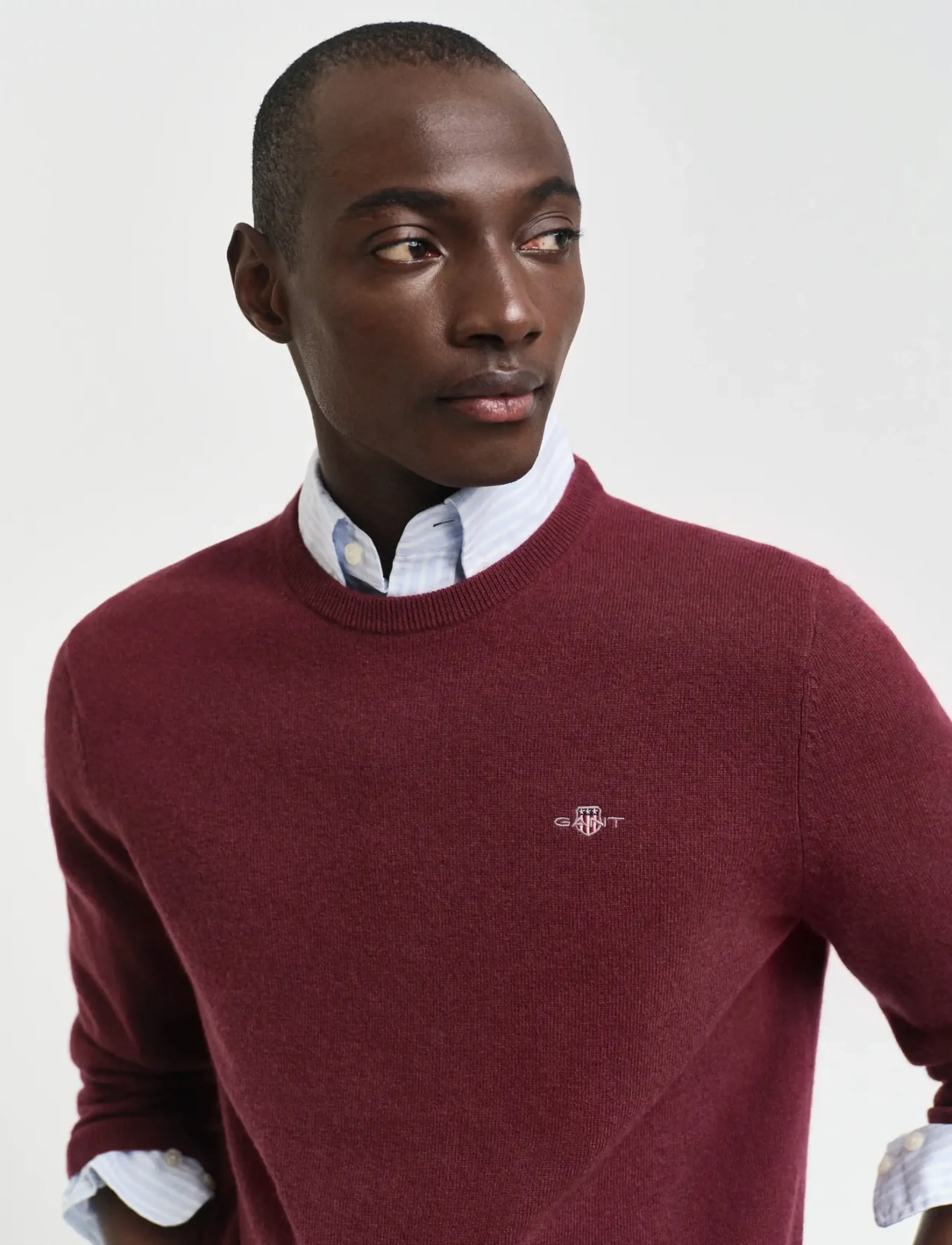 GANT - EXTRAFINE LAMBSWOOL C-NECK - wine red - 4