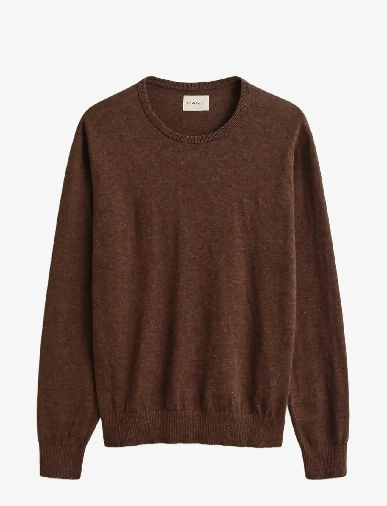 GANT - SLUB COTTON LINEN C-NECK - Ümmarguse kaelusega kudumid - hazelnut melange - 1