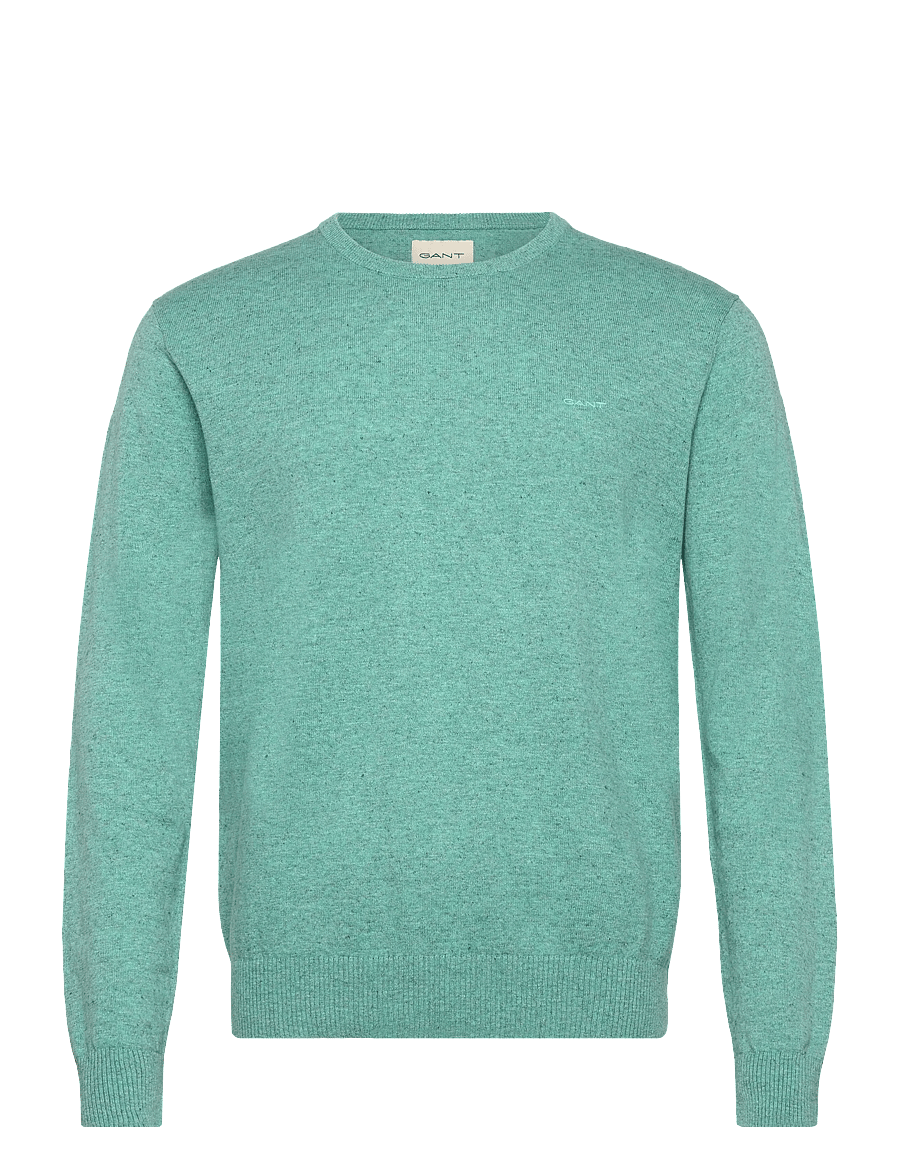 Gant - SLUB COTTON LINEN C-NECK - rund hals - ocean green melange - 1