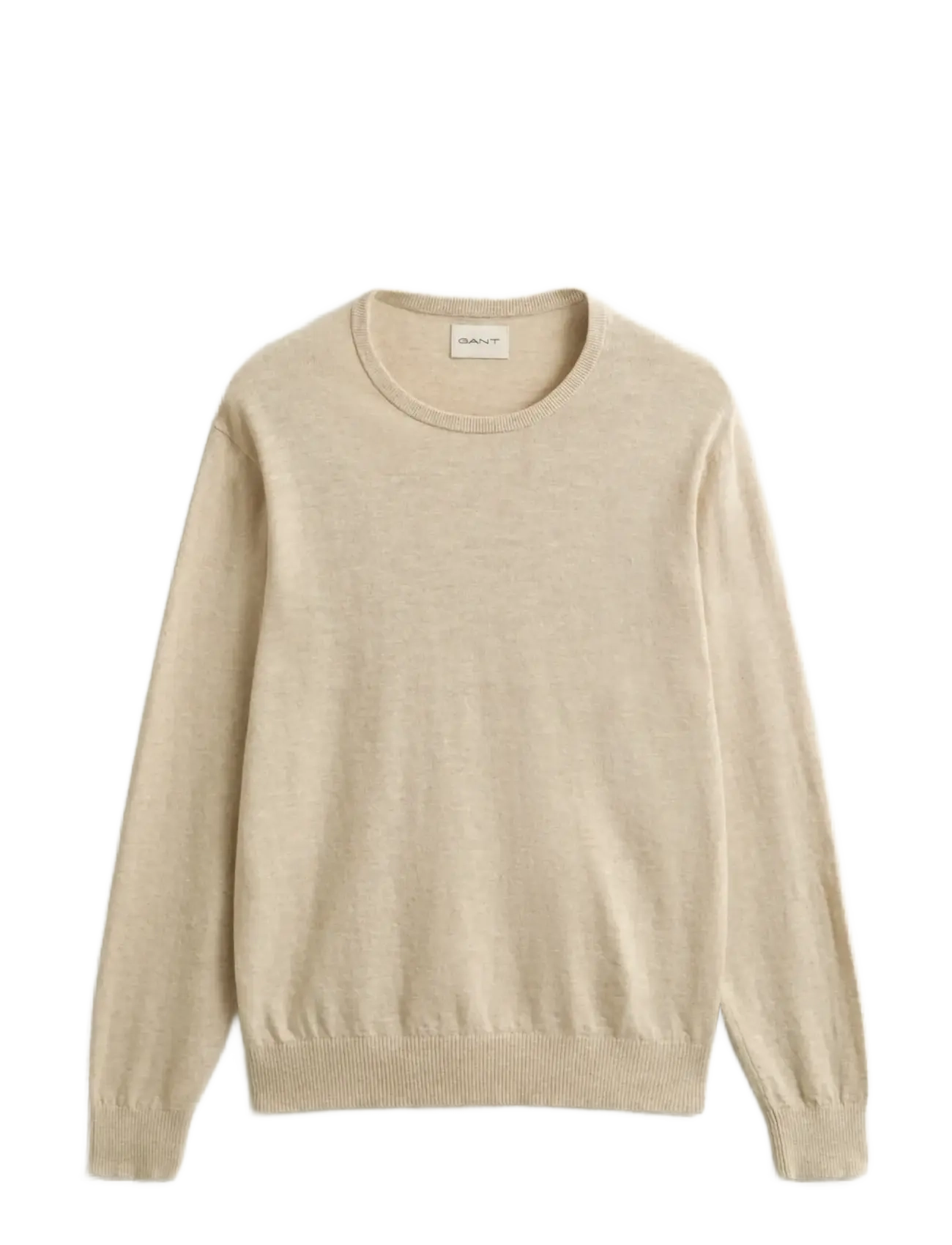 Gant SLUB COTTON LINEN C-NECK - Strik - SEED MELANGE / beige