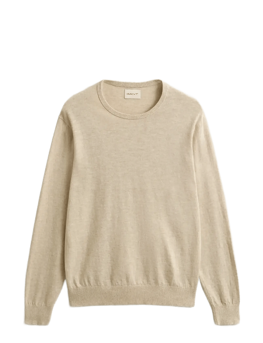 Gant - SLUB COTTON LINEN C-NECK - rund hals - seed melange - 1