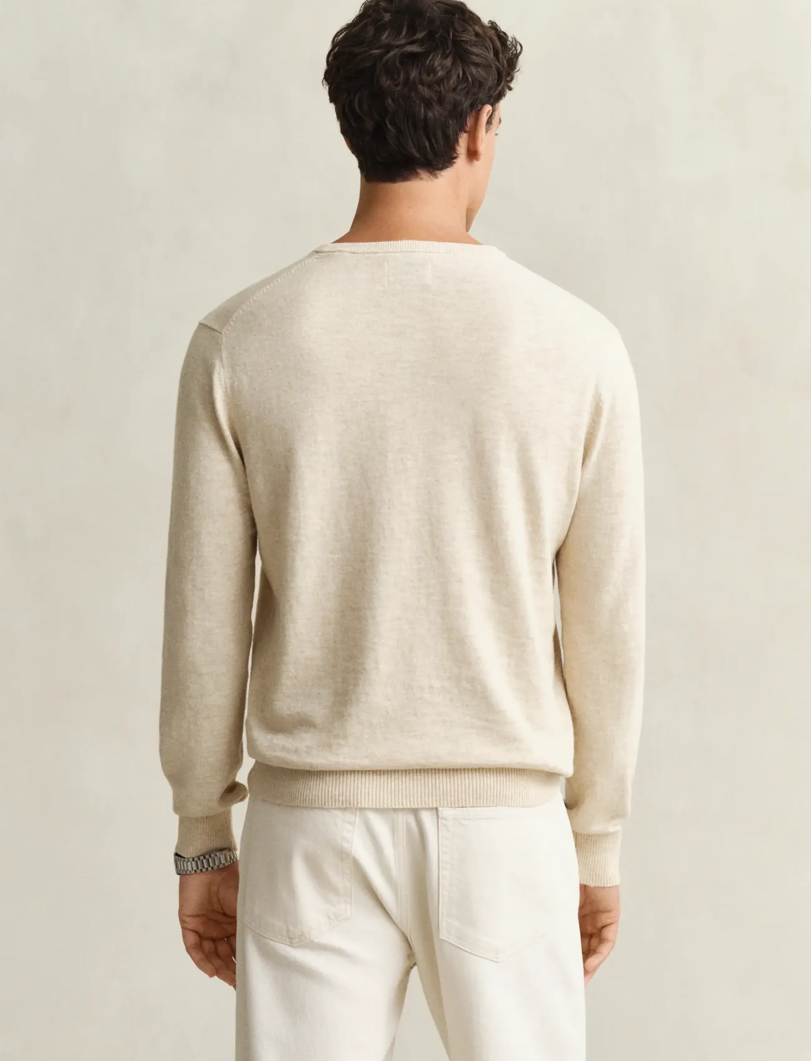 Gant - SLUB COTTON LINEN C-NECK - rund hals - seed melange - 2