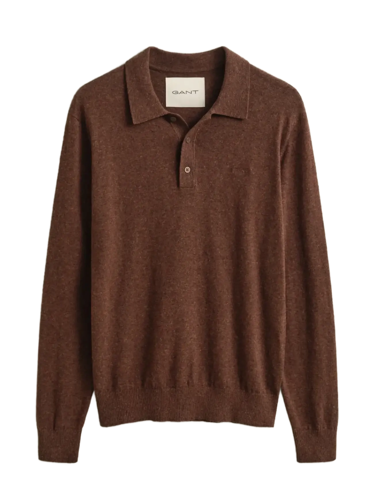 GANT SLUB COTTON LINEN POLO - Riided - HAZELNUT MELANGE / brown