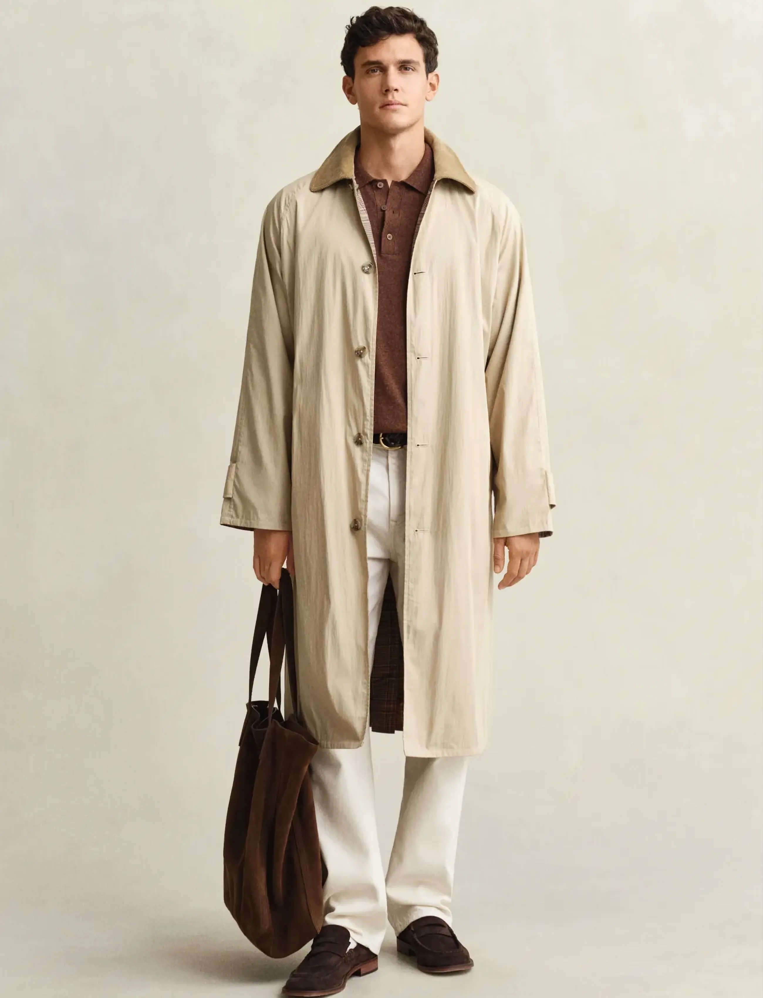 Gant - SLUB COTTON LINEN POLO - prjónaðir, síðerma pólóbolir - hazelnut melange - 4