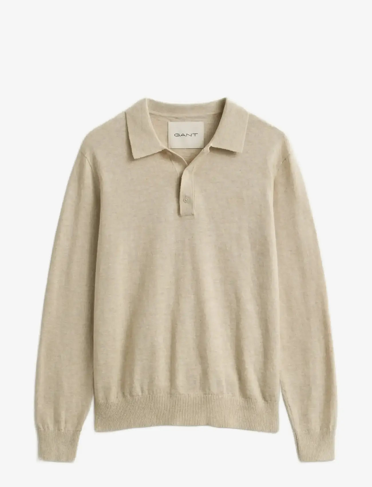 GANT - SLUB COTTON LINEN POLO - kootud polosärgid - seed melange - 1