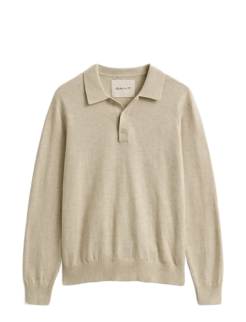 GANT - SLUB COTTON LINEN POLO - kootud polosärgid - seed melange - 1