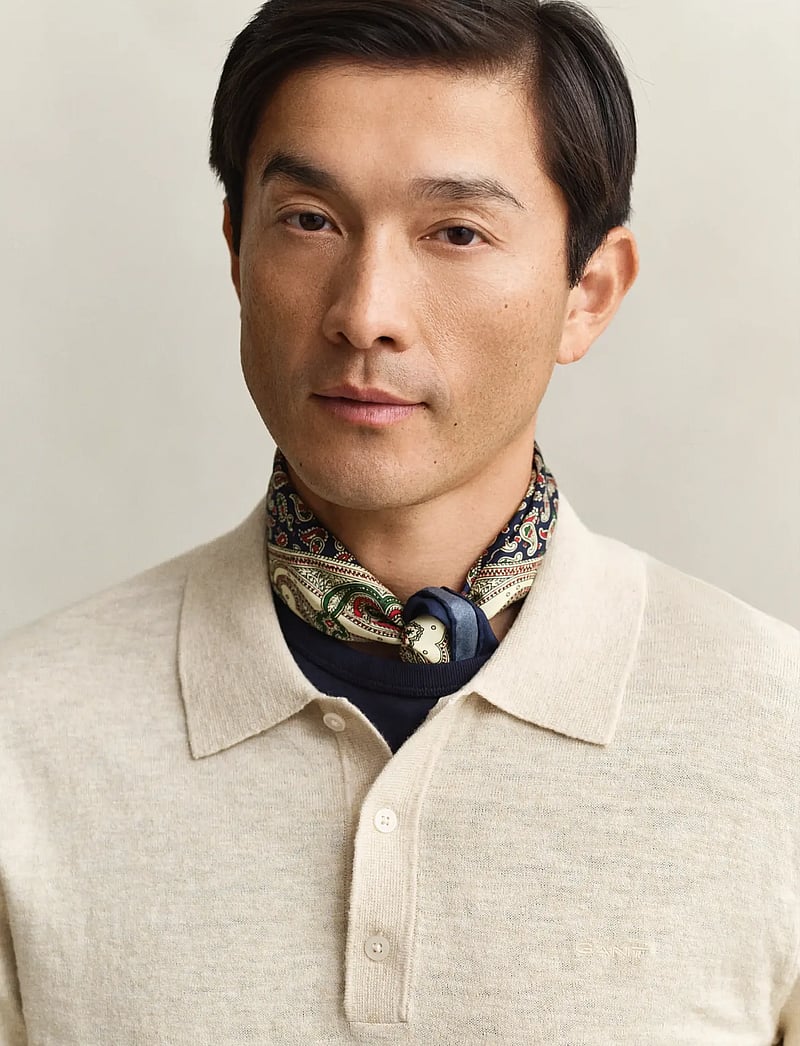 GANT - SLUB COTTON LINEN POLO - kootud polosärgid - seed melange - 3