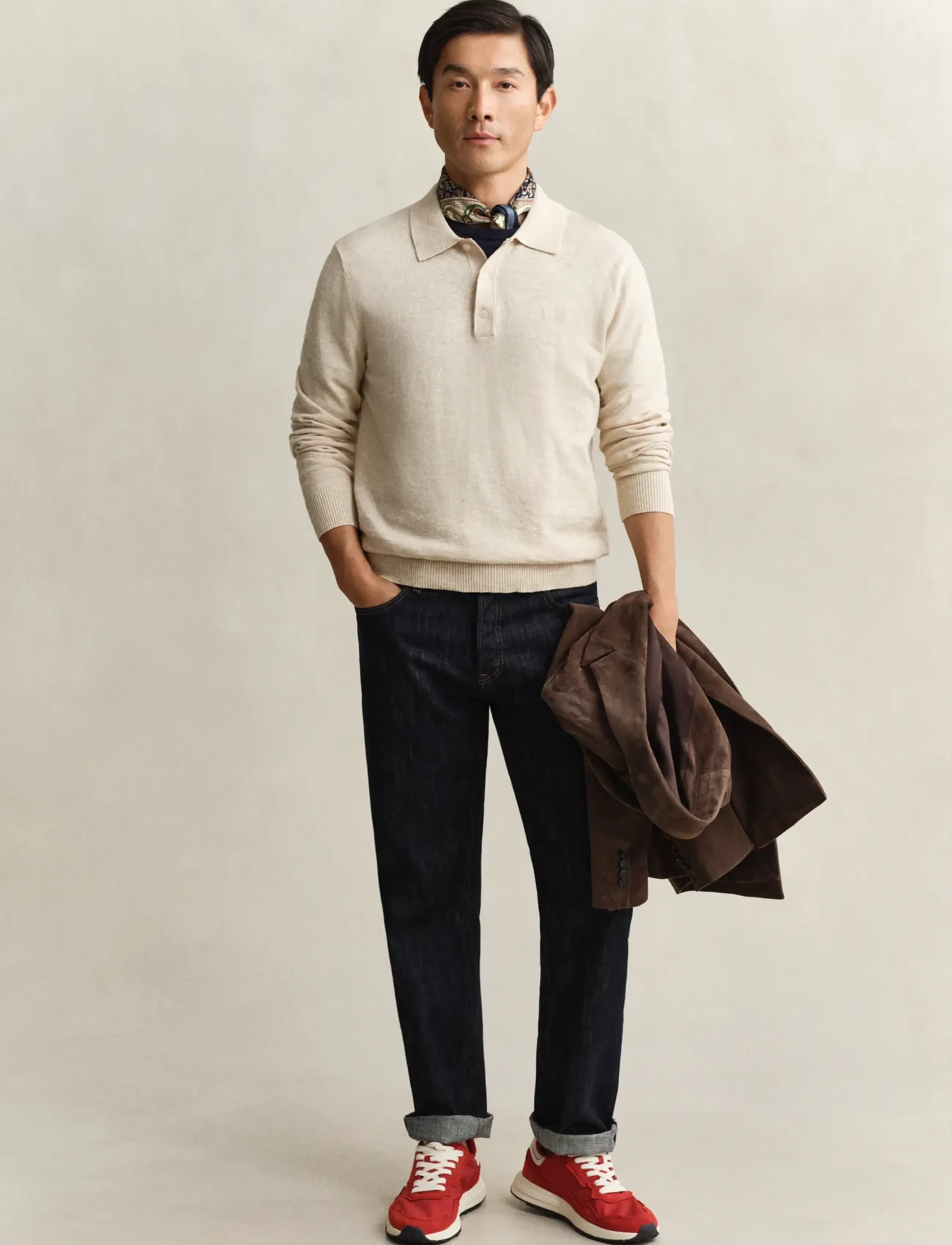 Gant - SLUB COTTON LINEN POLO - poloer i strik med lange ærmer - seed melange - 4