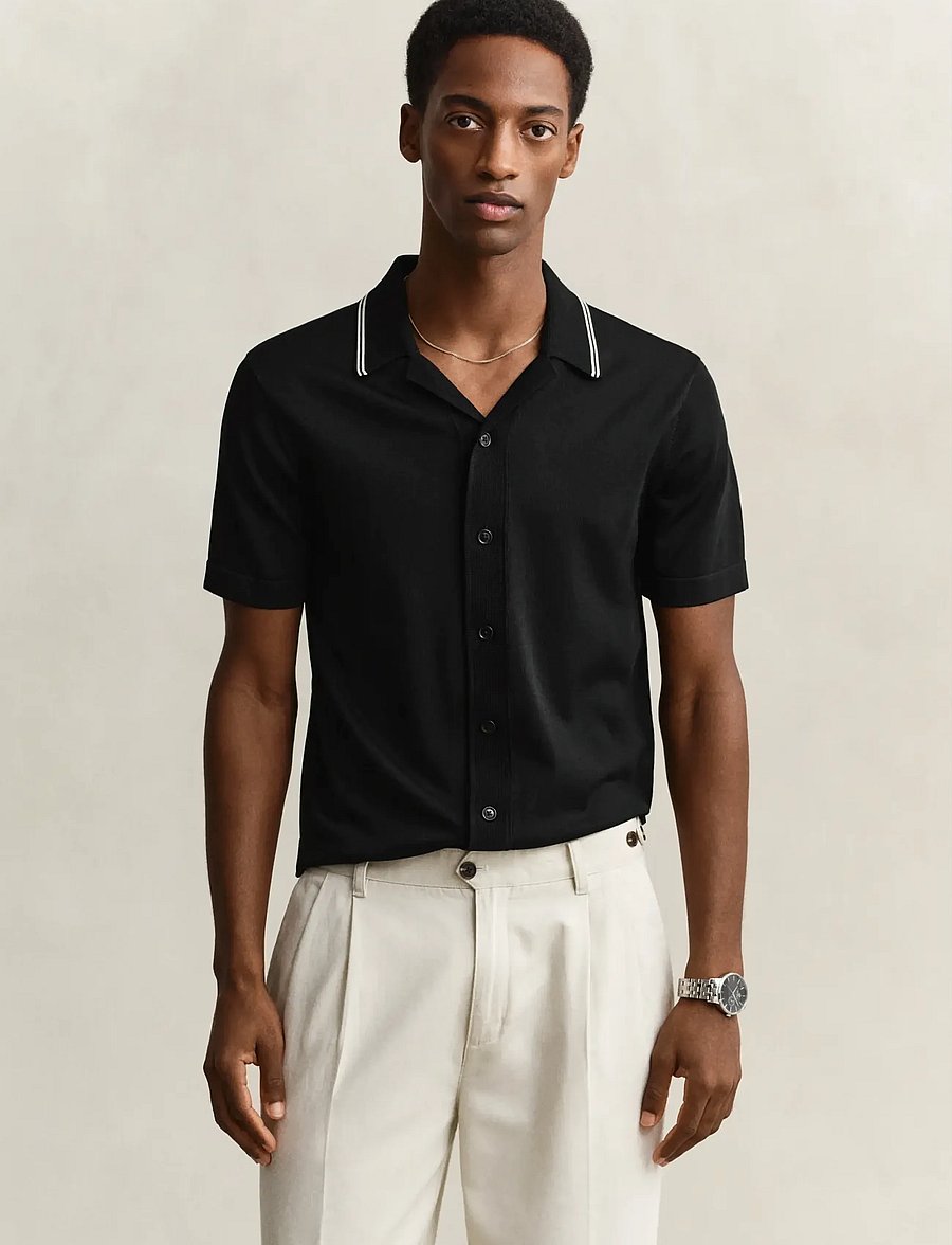 Gant - RESORT COLLAR POLO - polostrik - black - 0