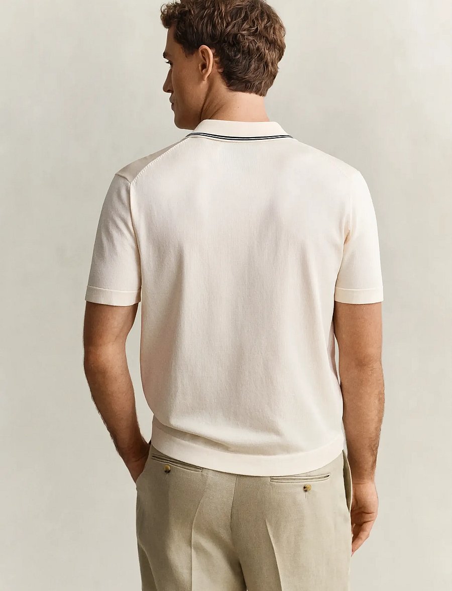 Gant - RESORT COLLAR POLO - polostrik - creamed white - 2