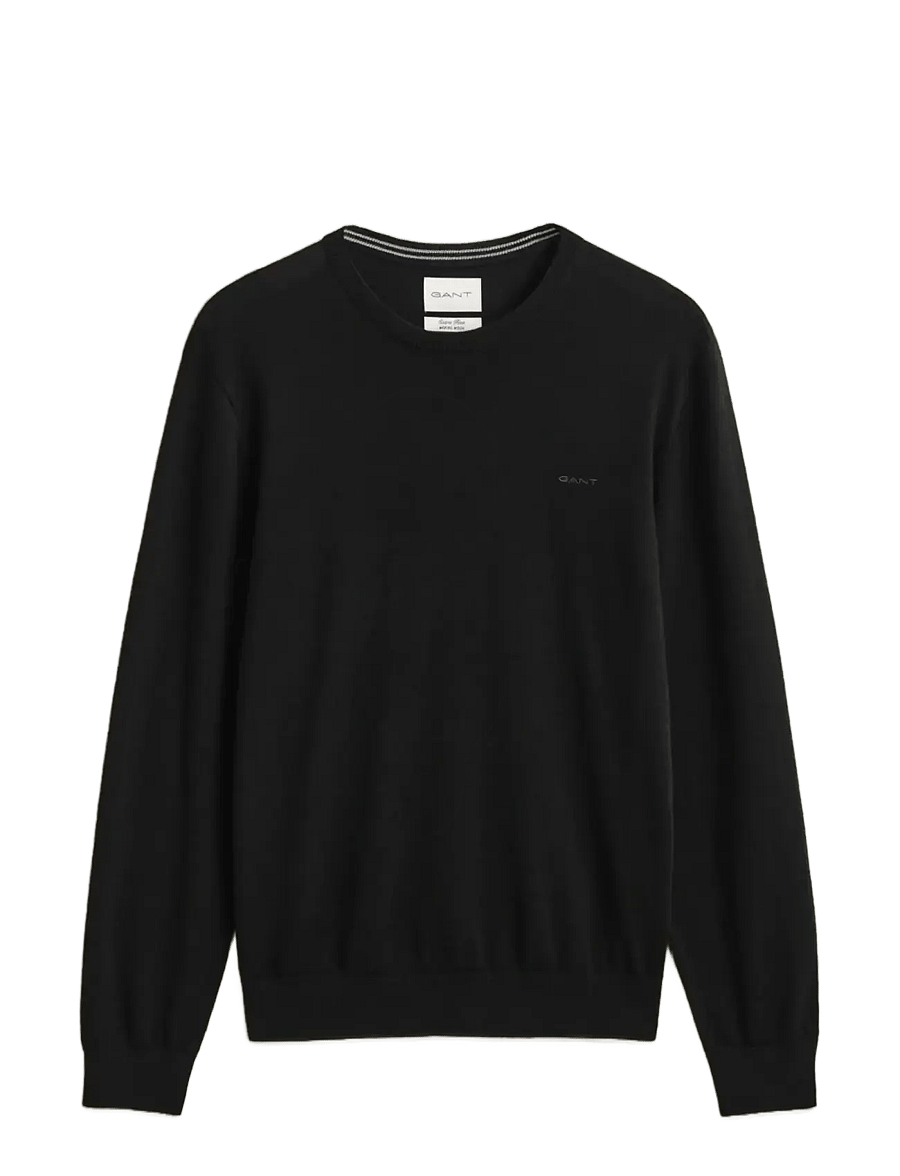 Gant - EXTRAFINE MERINO WOOL C-NECK - rund hals - black - 1