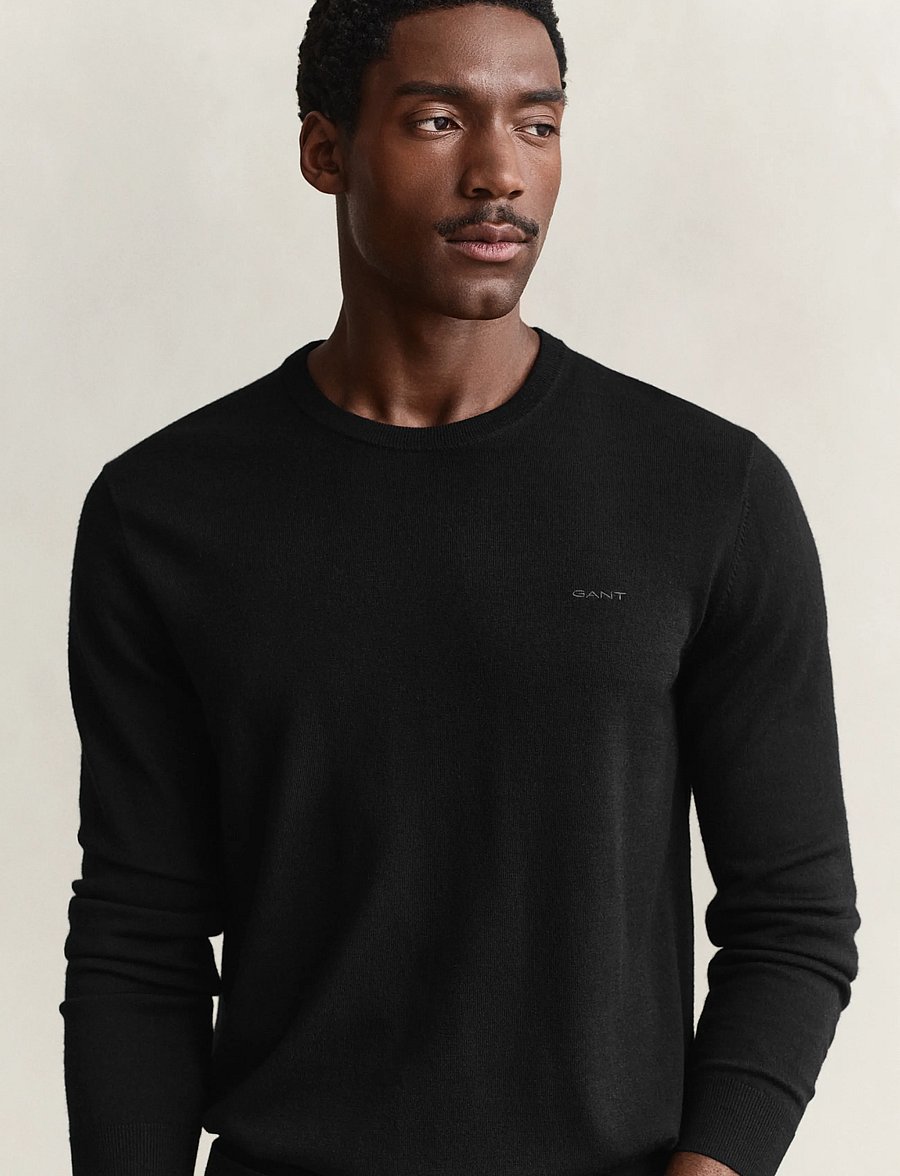 Gant - EXTRAFINE MERINO WOOL C-NECK - rund hals - black - 4