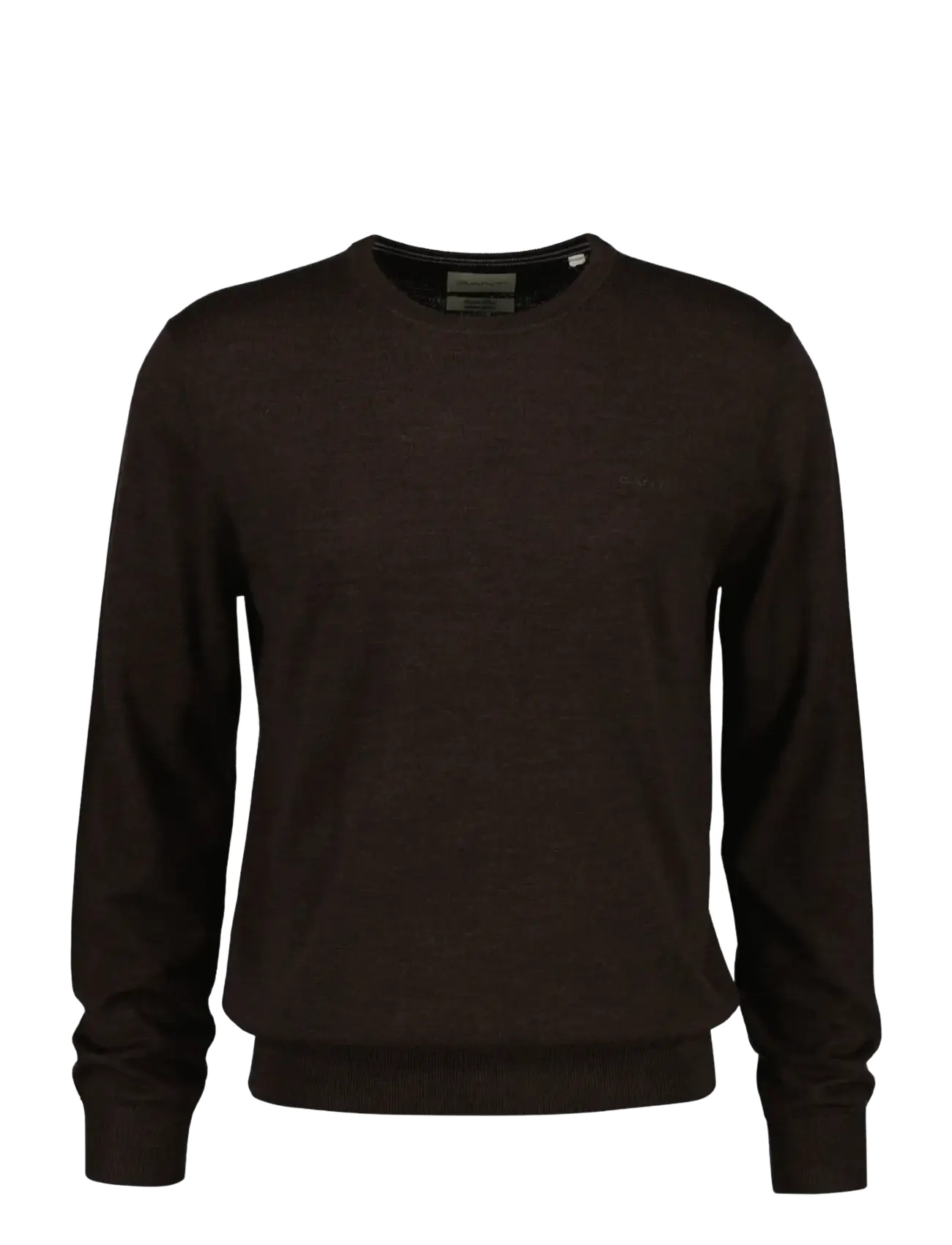 Gant EXTRAFINE MERINO WOOL C-NECK - New arrivals - BLACK BROWN MELANGE / brown