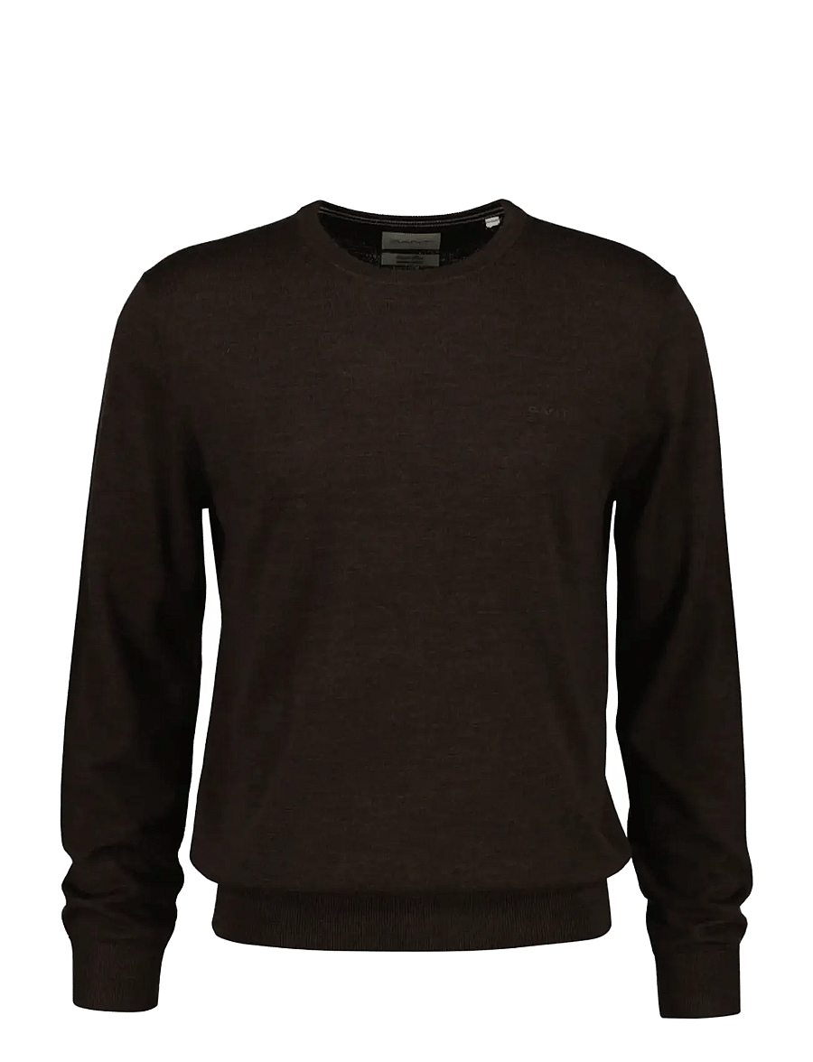 Gant - EXTRAFINE MERINO WOOL C-NECK - round necks - black brown melange - 0
