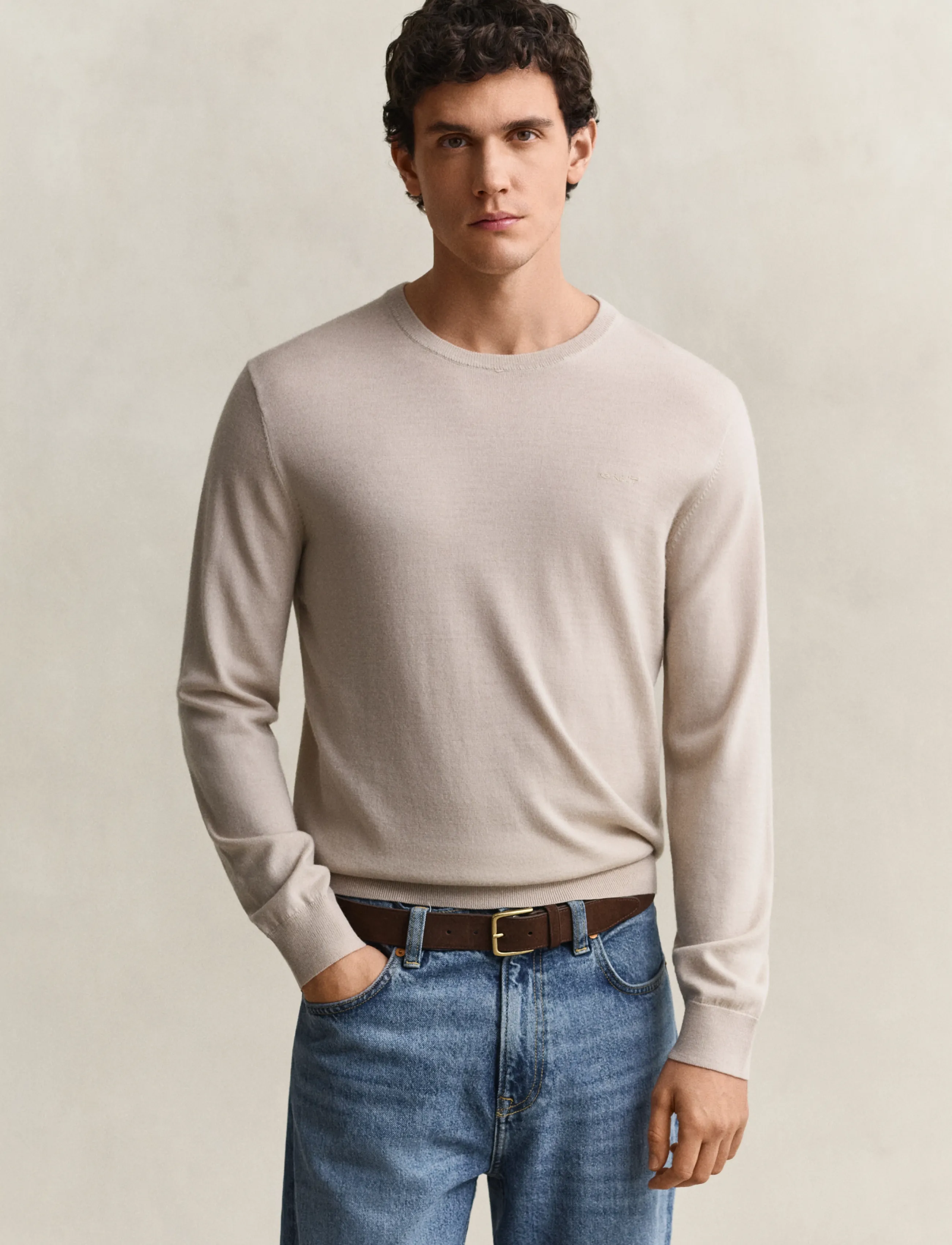 Gant EXTRAFINE MERINO WOOL C-NECK - Osta olukorra järgi - CLAY BEIGE / beige