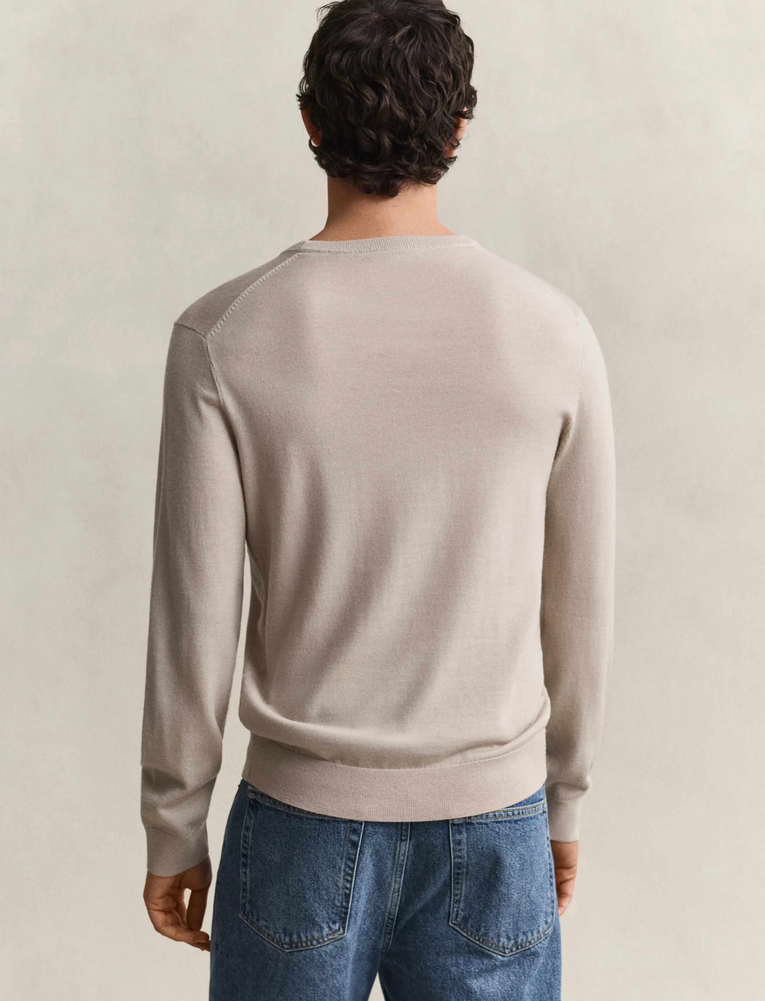 Gant - EXTRAFINE MERINO WOOL C-NECK - Ümara kaelusega - clay beige - 2