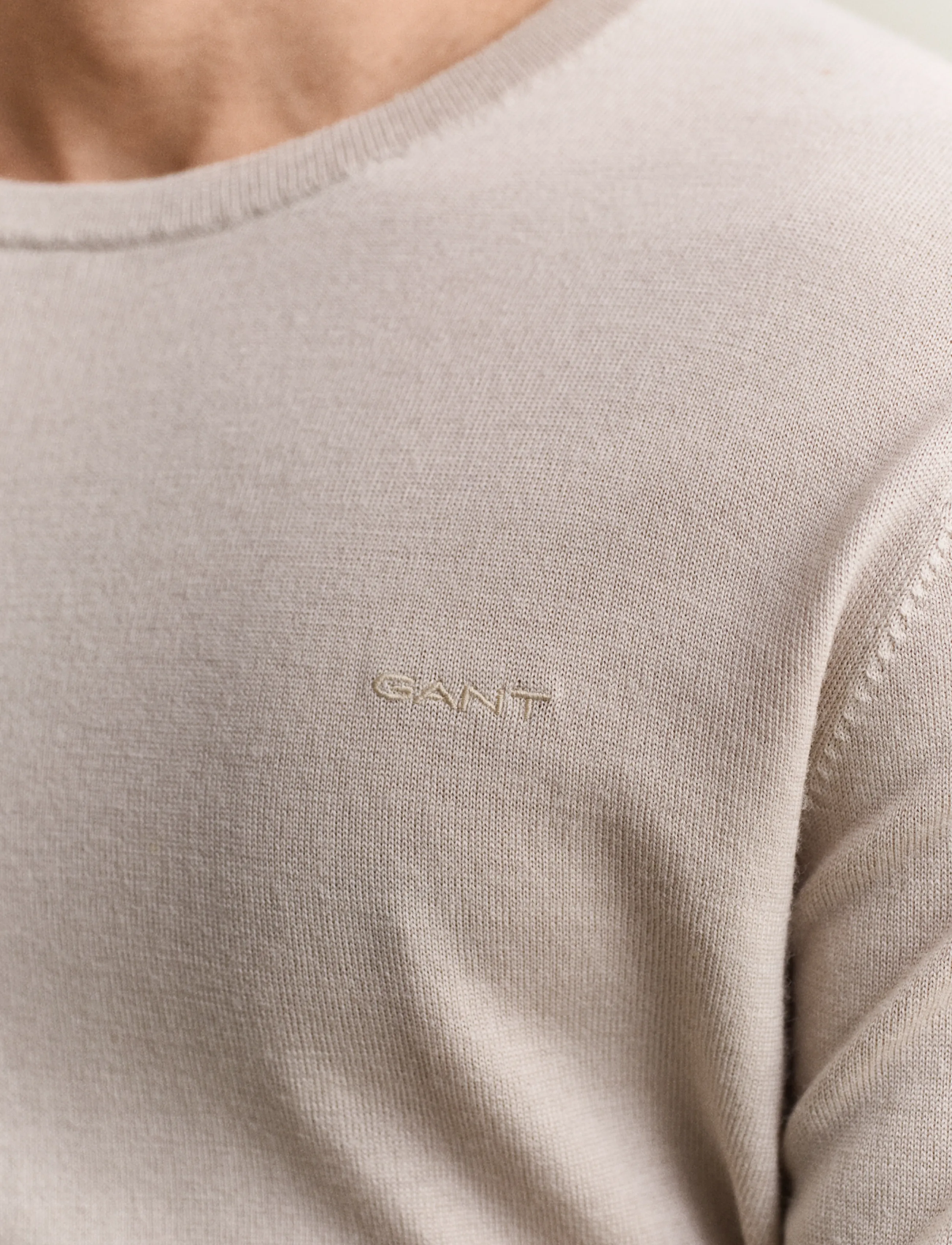 Gant - EXTRAFINE MERINO WOOL C-NECK - Ümara kaelusega - clay beige - 3