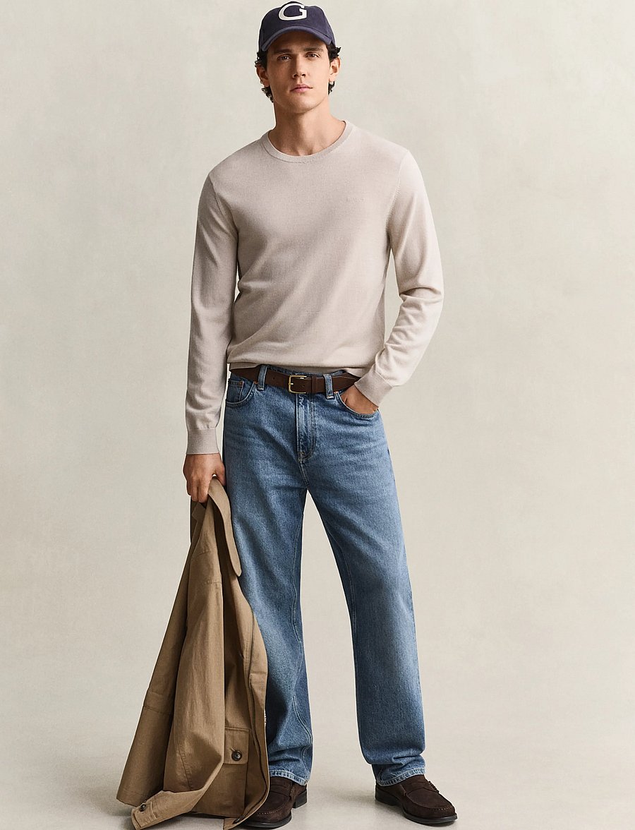 Gant - EXTRAFINE MERINO WOOL C-NECK - rundhals - clay beige - 4