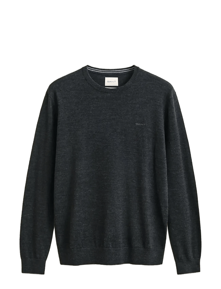 Gant - EXTRAFINE MERINO WOOL C-NECK - round necks - dk charcoal melange - 1