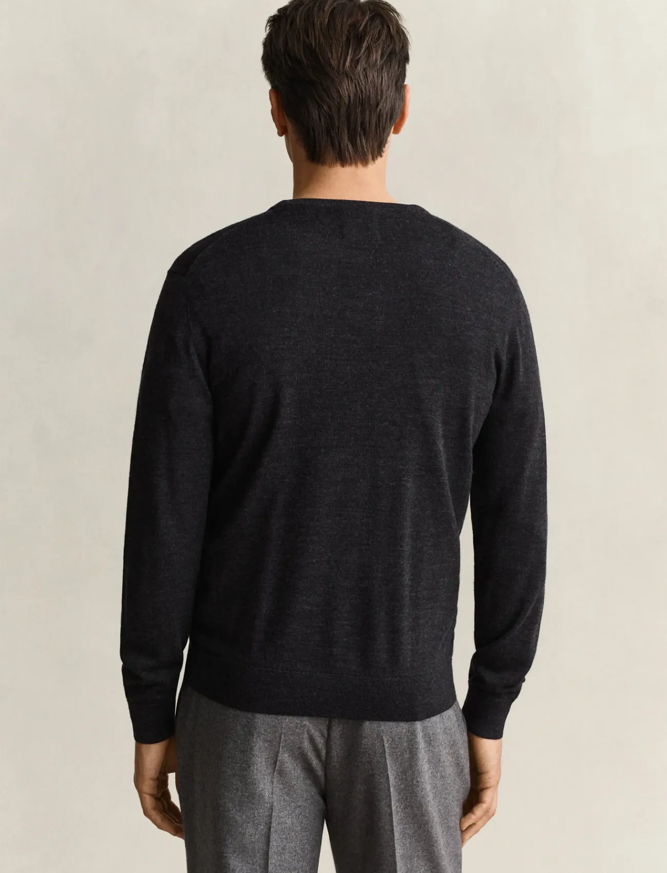 Gant - EXTRAFINE MERINO WOOL C-NECK - round necks - dk charcoal melange - 2