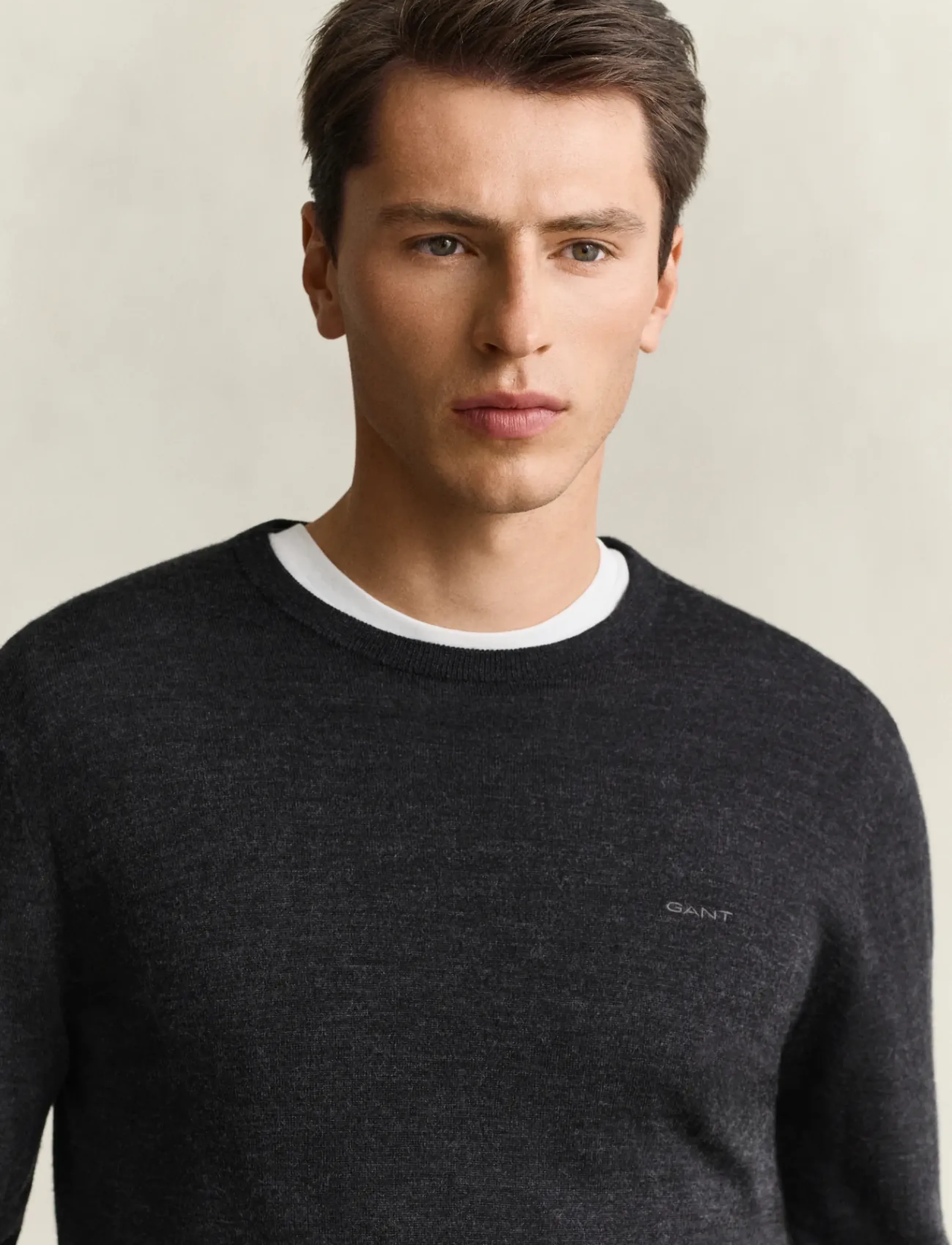 Gant - EXTRAFINE MERINO WOOL C-NECK - round necks - dk charcoal melange - 3